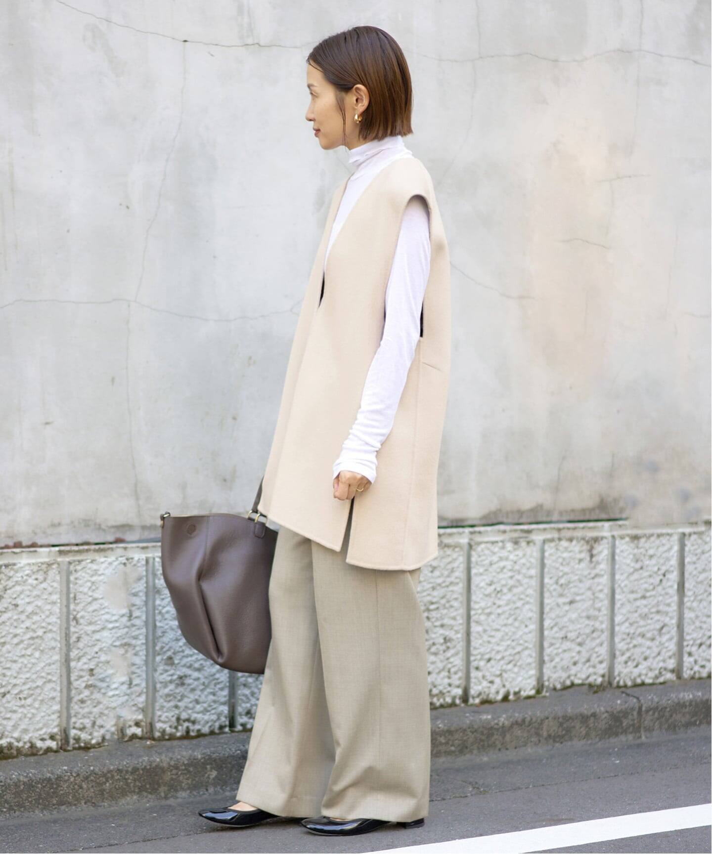 IENA ダブルフェイスポンチョ Fサイズ ベージュ フーディー 22AW