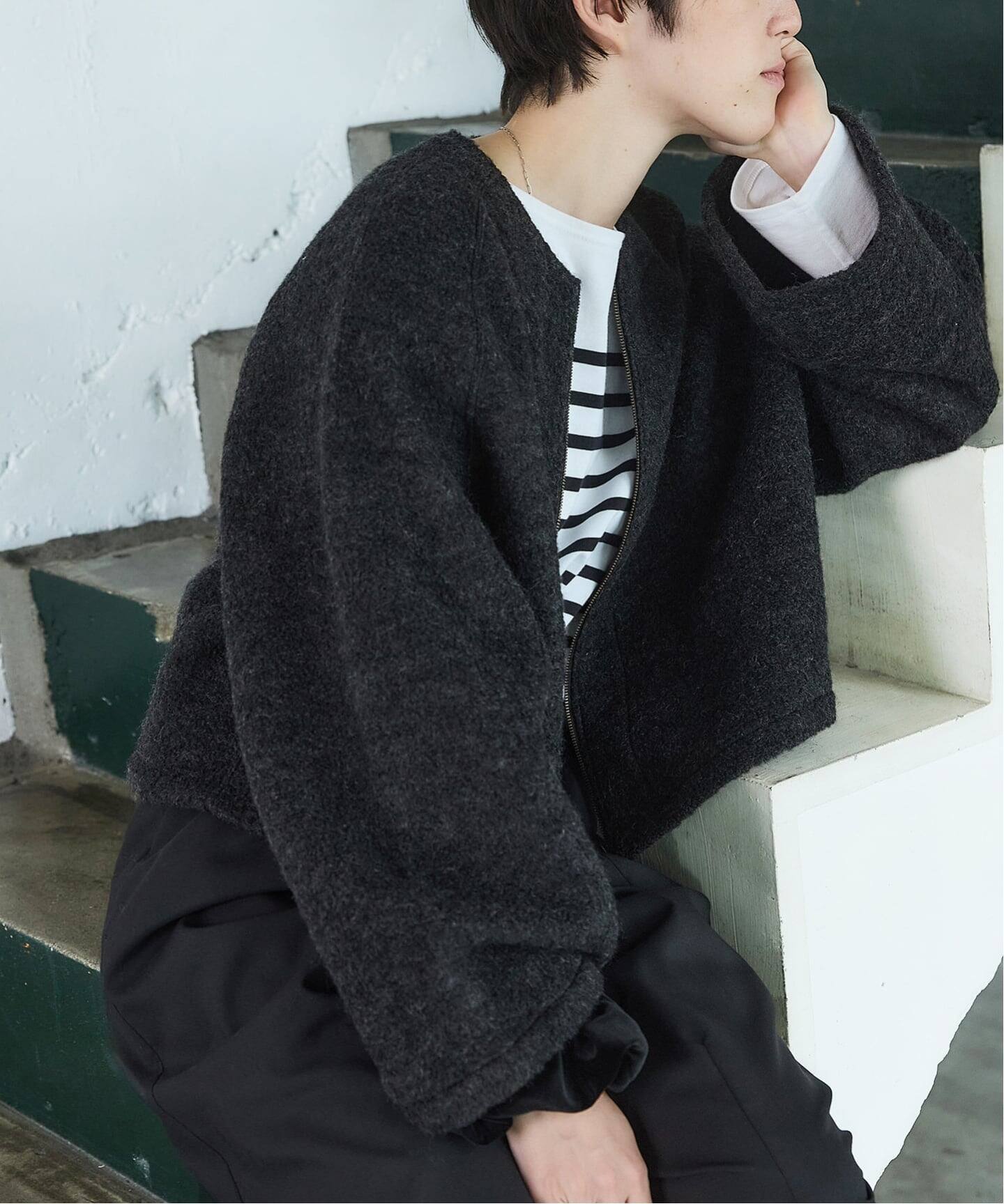 IENA / 25AW/BLACK ライナージャケット/FREE/ウール/GRY/25-010-900-9620-3-0 BLACK ライナージャケット（その他ブルゾン／アウター）｜IENA（イエナ