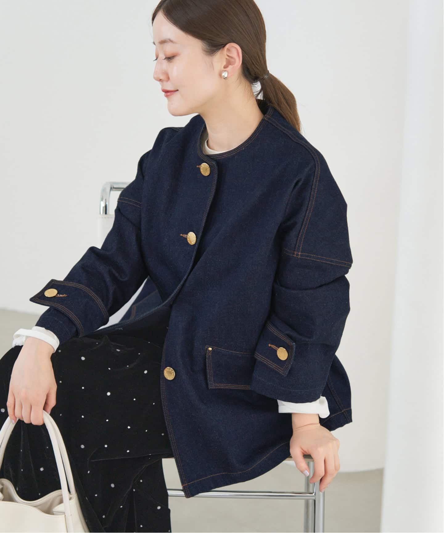 MACKINTOSH/マッキントッシュ 別注 HUMBIE DENIM JACKET ノーカラー