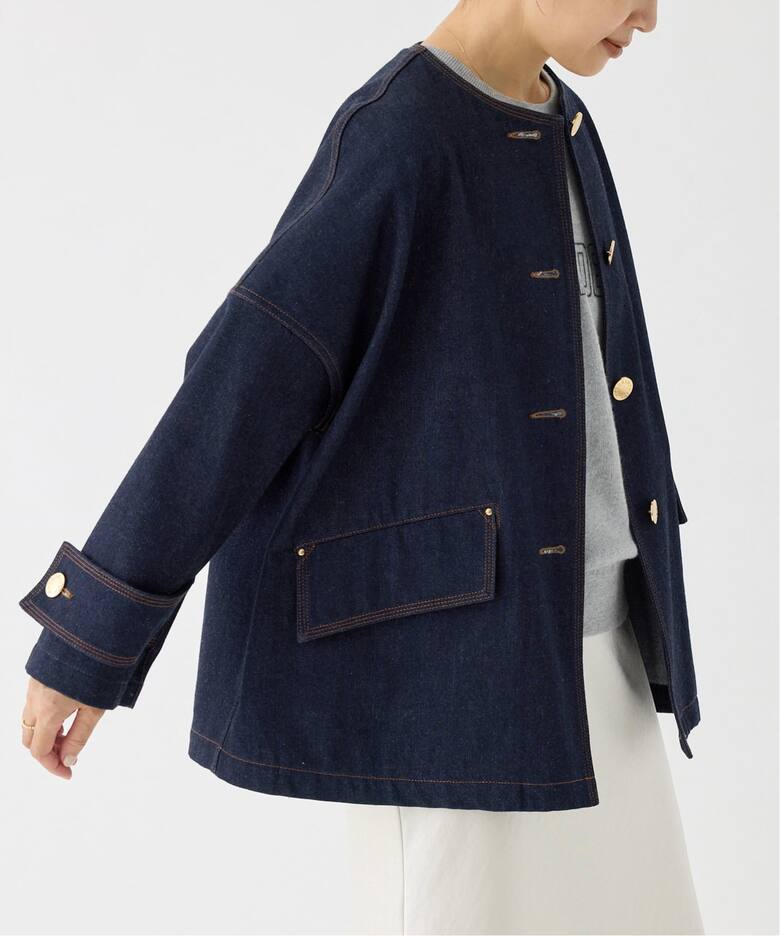 MACKINTOSH/マッキントッシュ 別注 HUMBIE DENIM JACKET ノーカラー iena mackintosh HUMBIE ノーカラーデニムジャケット