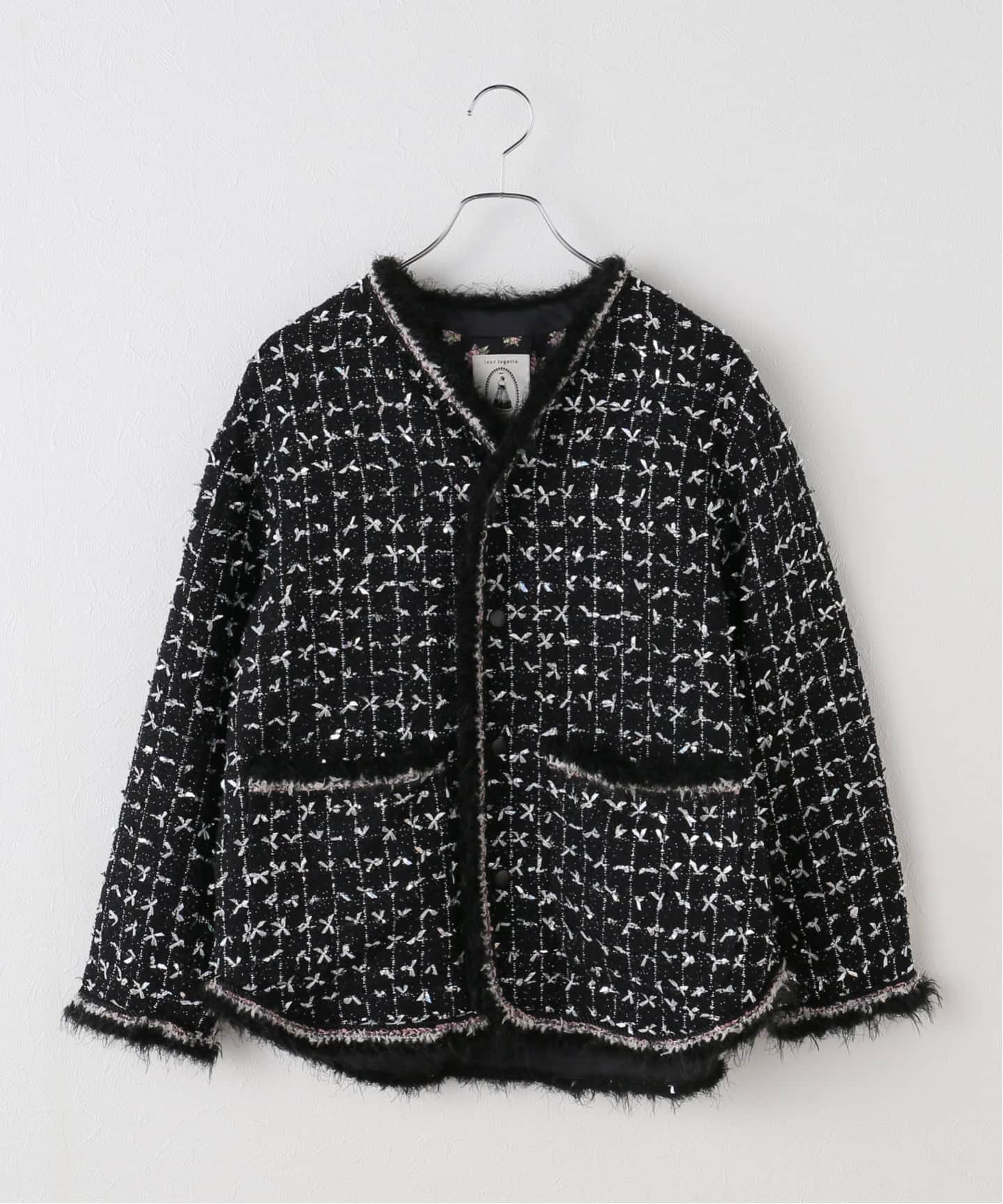 【美品】IENA　LINEN Tweed ジャケット ✨極美品✨】IENA◎Monotone Tweedジャケットブラック - メルカリ