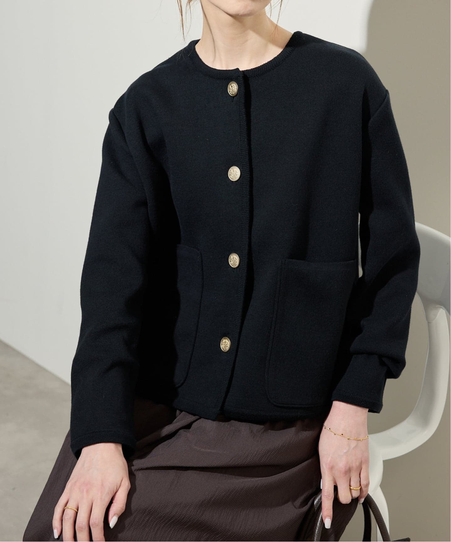 スローブイエナ　ダブルフェイスニットジャケット 一部WEB・店舗限定カラーあり》ダブルフェイスニットジャケット