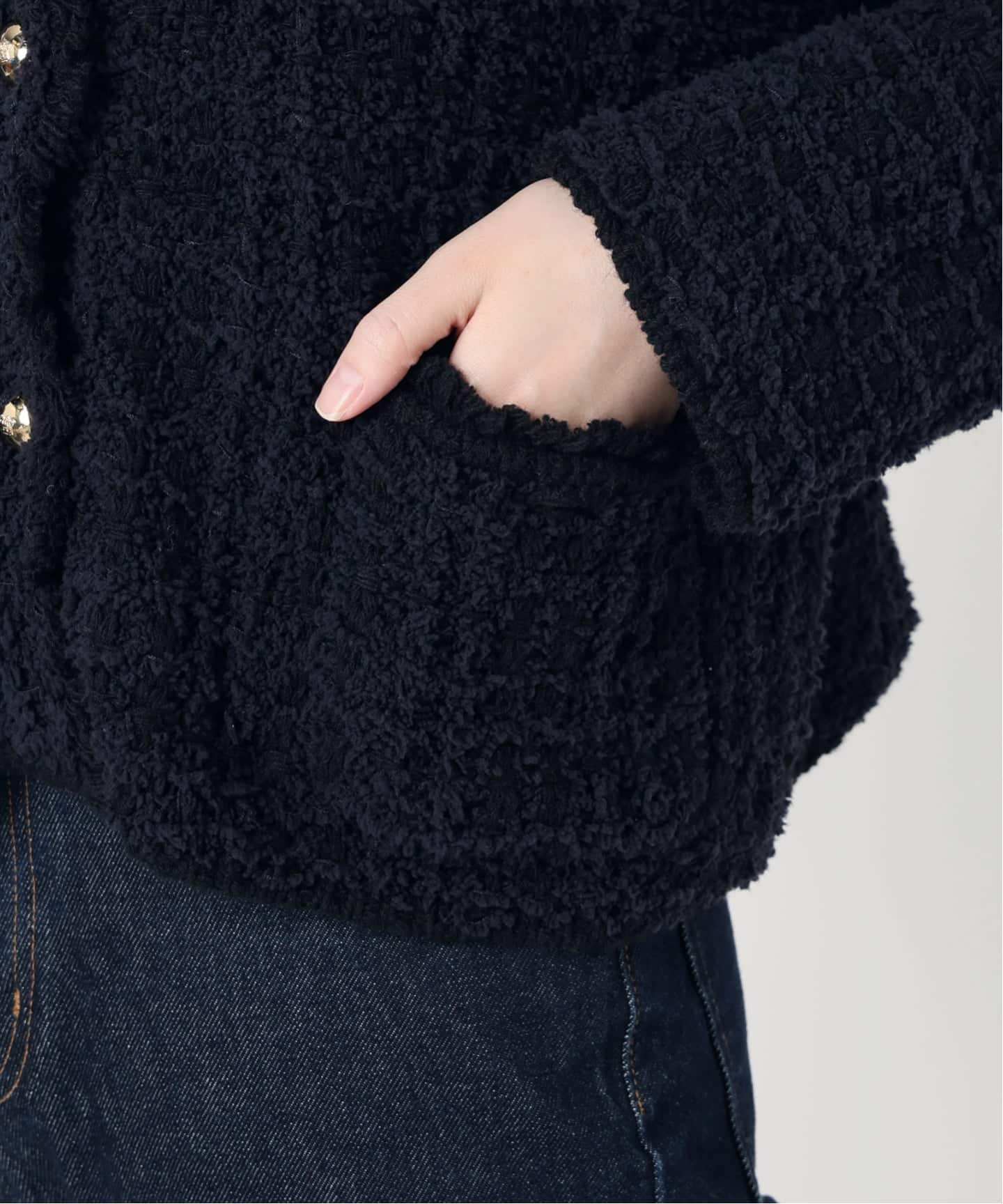 即発送！【美品】SLOBE IENA ツィードニットジャケット　ホワイト 即発送！【美品】SLOBE IENA ツィードニットジャケット ホワイト