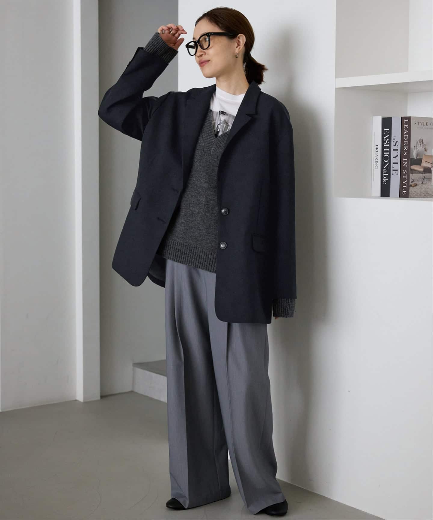 美品 SLOBE IENA 24AW PE SHARK ビッグジャケット グレー SLOBE IENA（スローブイエナ）の「《追加》PE SHARK ビッグジャケット