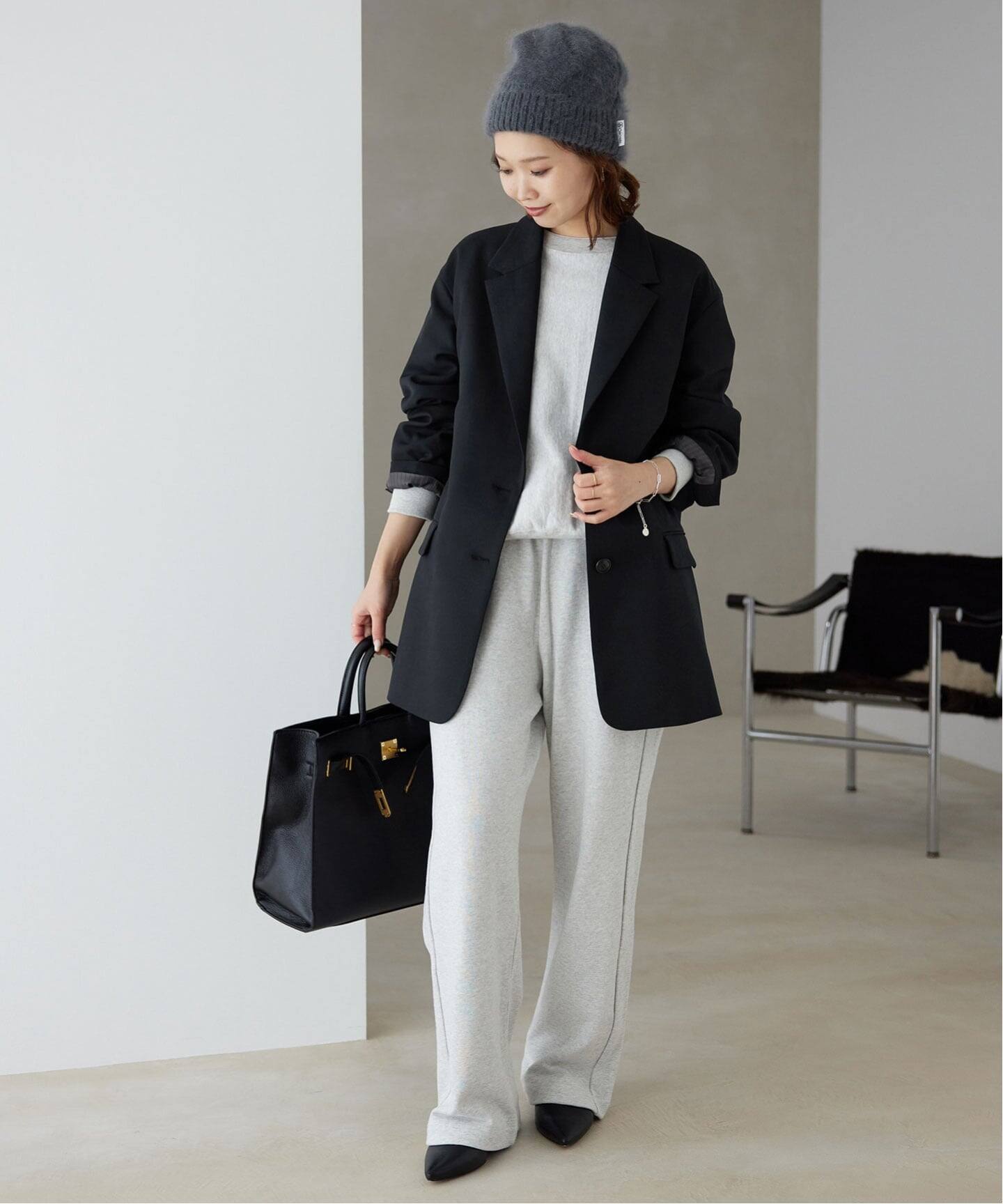 SLOBE IENA　PE　SHARK　ビッグジャケット　ブラック 追加》PE SHARK ビッグジャケット（テーラードジャケット）｜SLOBE