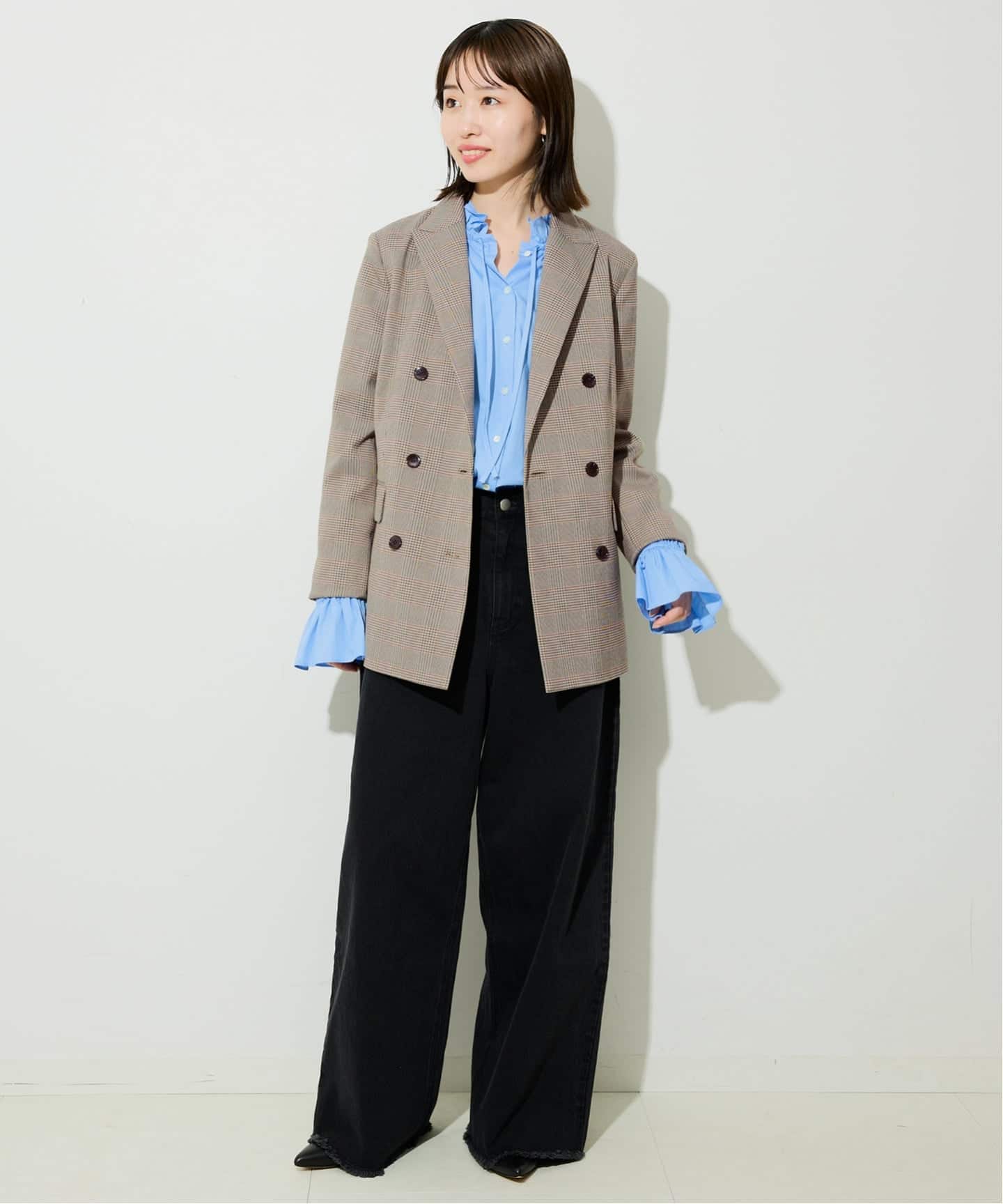 ✨極美品✨ スローブイエナ 24AW TRダブルブレストジャケット 洗える TRダブルブレストジャケット（テーラードジャケット）｜SLOBE