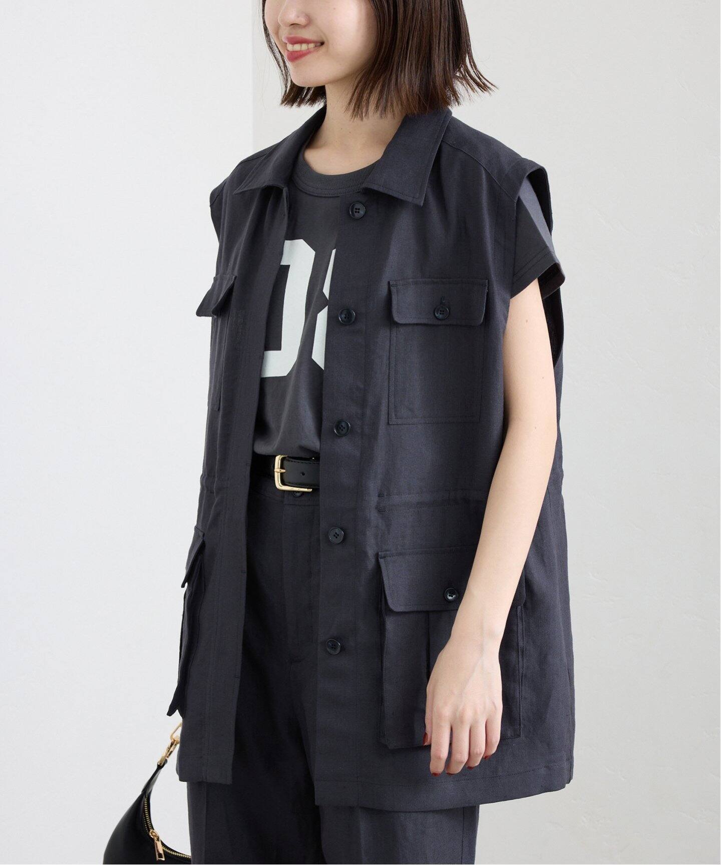 リネン混サファリベスト（ジレ）｜SLOBE IENA（スローブ イエナ）の  