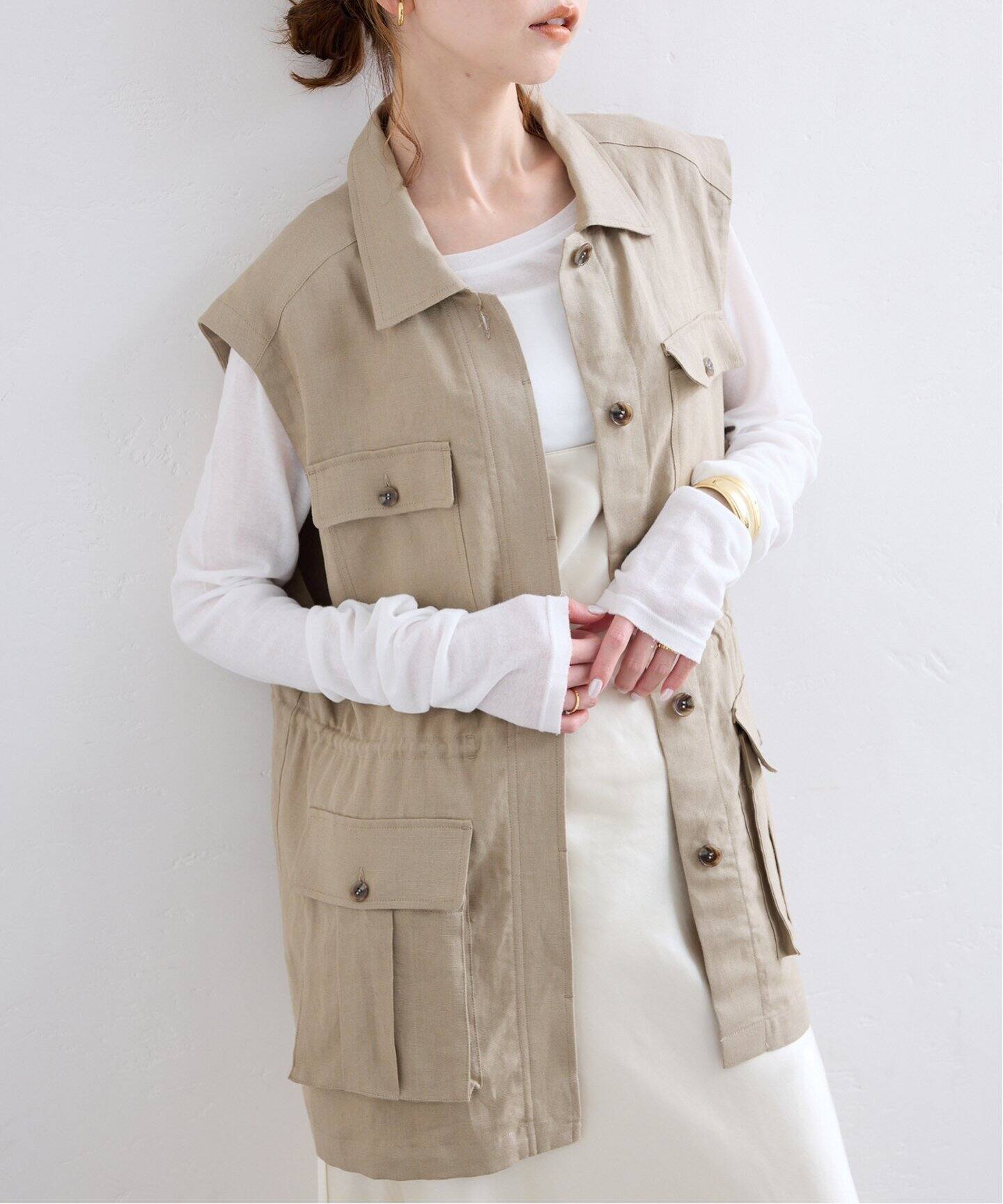 リネン混サファリベスト（ジレ）｜SLOBE IENA（スローブ イエナ）の  