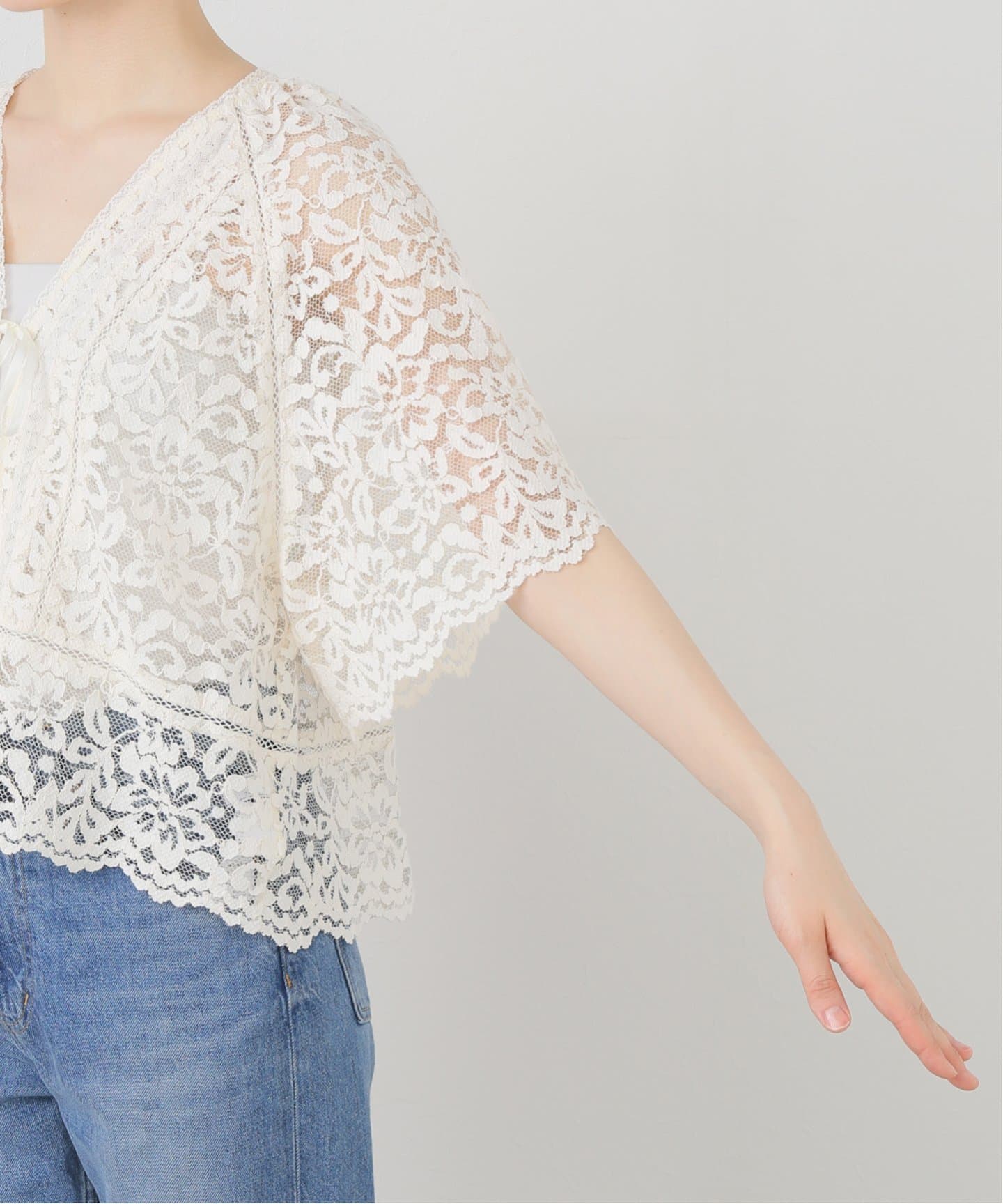 SLOBE IENA レースハーフスリーブジャケット レースハーフスリーブジャケット（その他ジャケット・スーツ