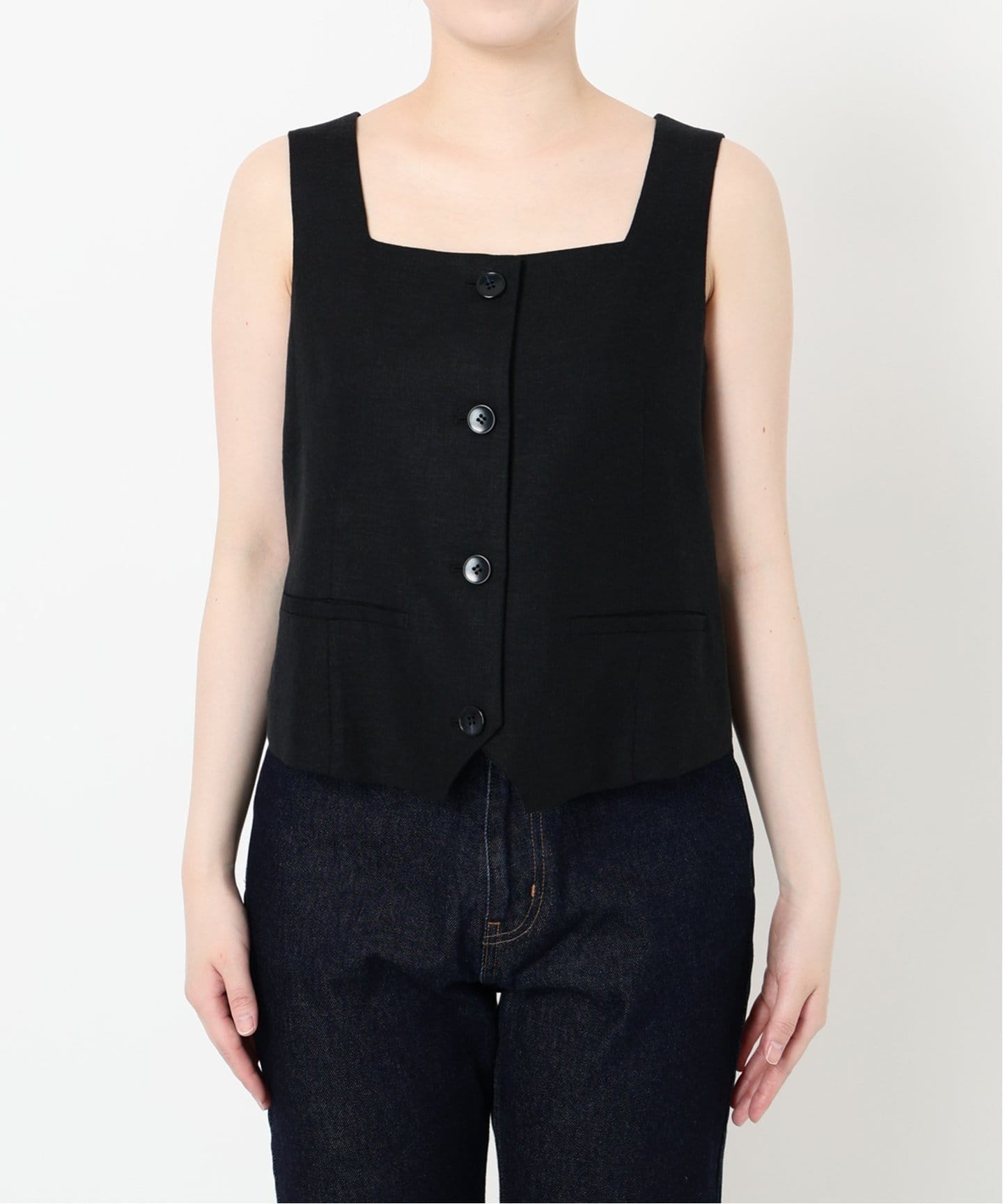 SLOBE IENA｜リネン混スクエアジレ | Rakuten Fashion(楽天