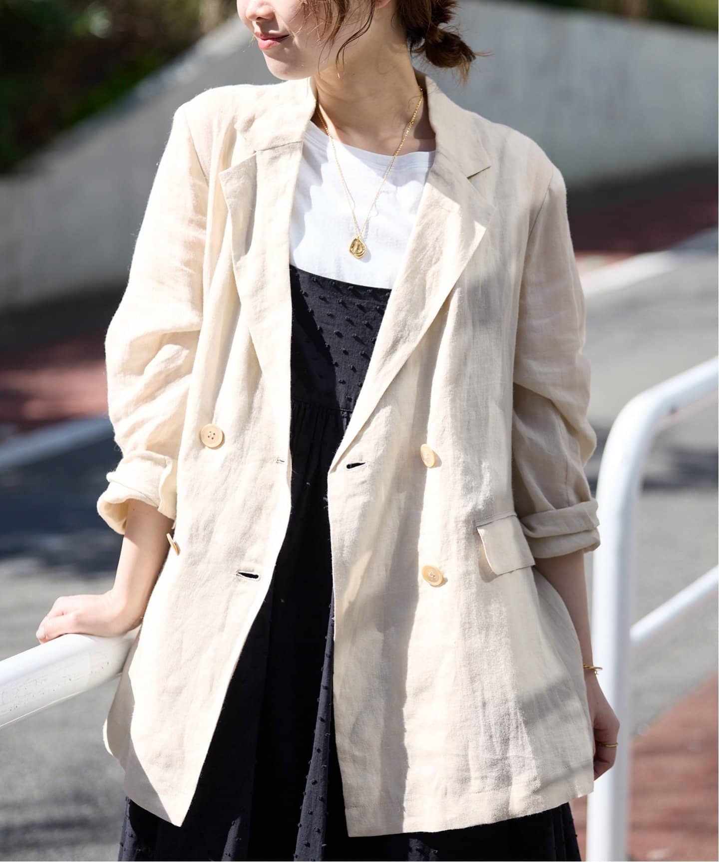 SLOBE IENA ラミージョーゼットジャケット ブラック24SS未使用 SLOBE IENA ラミージョーゼットジャケット ブラック24SS未使用