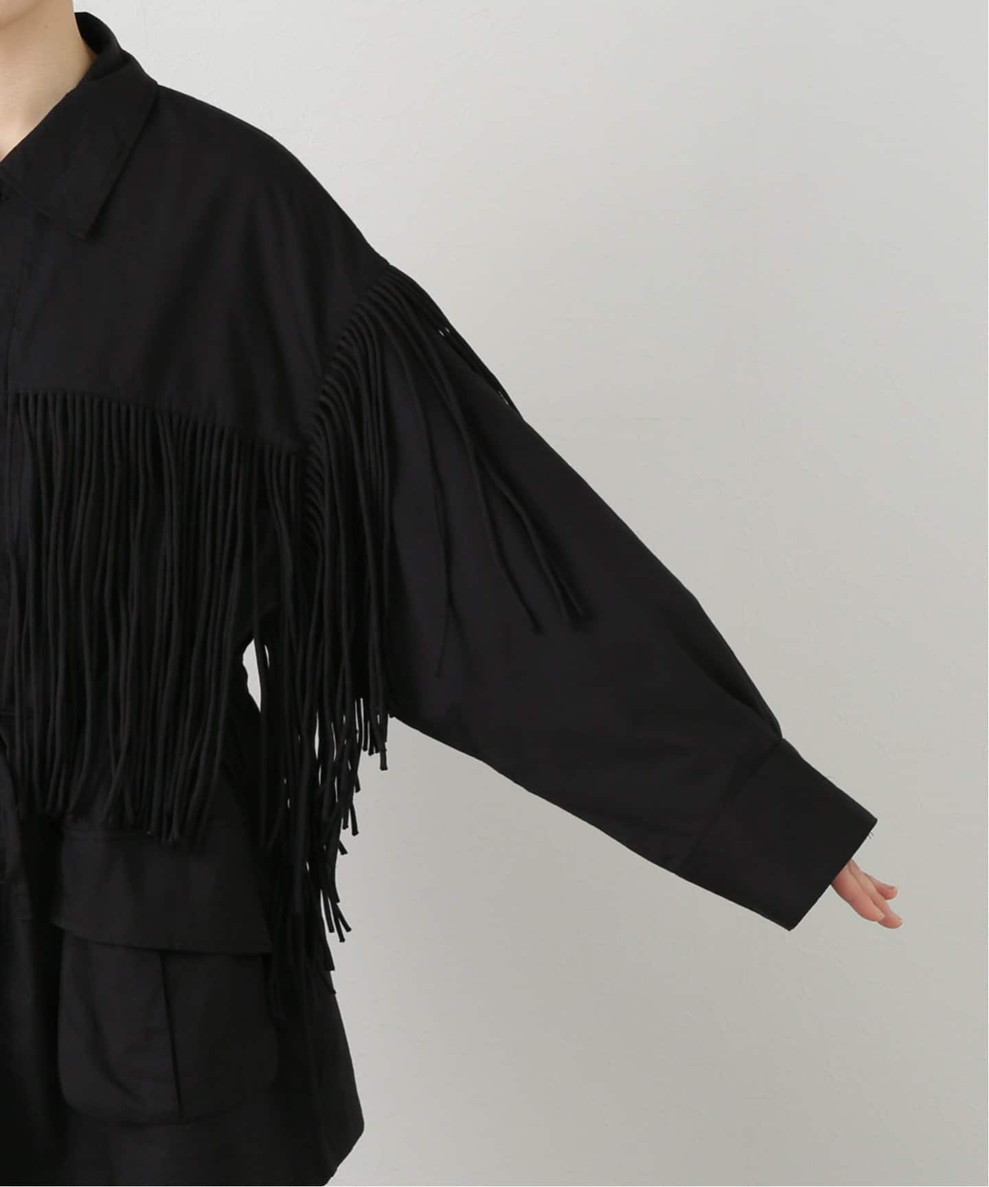 新品】crinkle crinkle crinkle M65フリンジジャケット