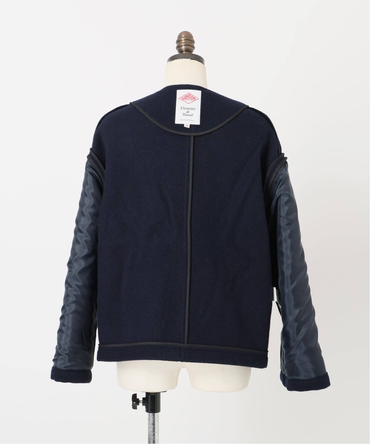 新品DANTONノーカラーフリースジャケット ブラック 38 ◇新品 DANTON