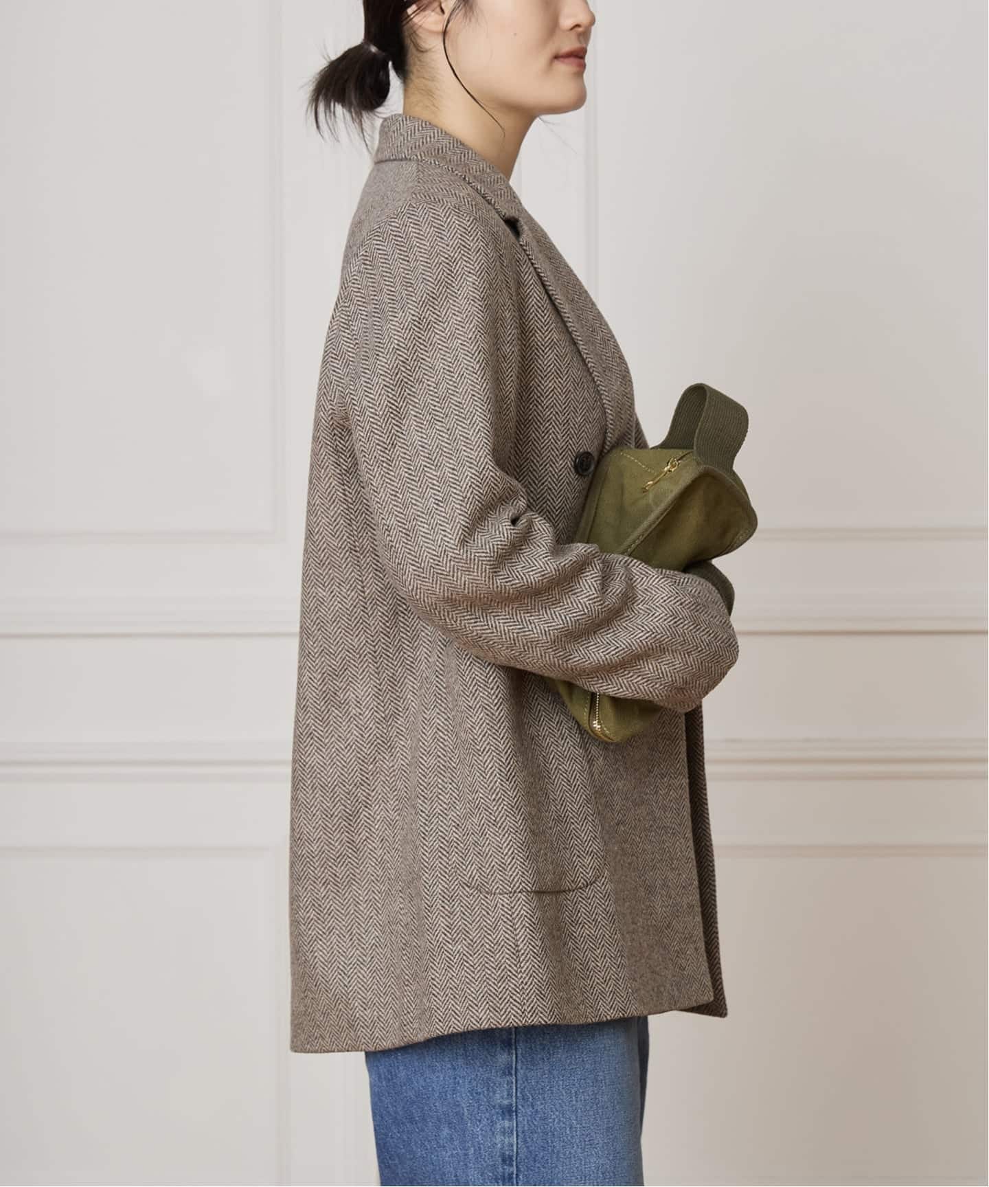 IENA LA BOUCLE ヘリンボーンジャケット（テーラードジャケット
