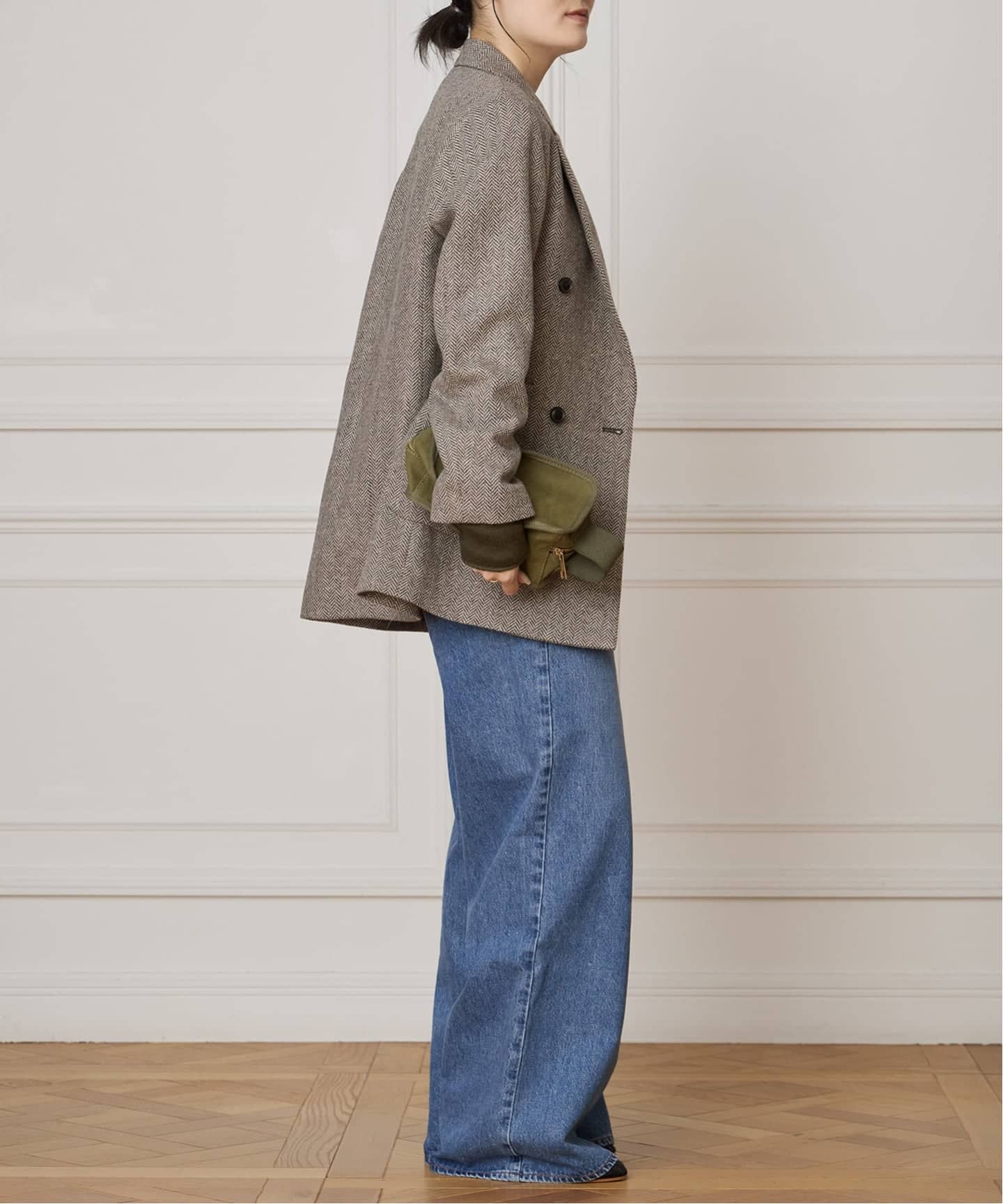 IENA LA BOUCLE ヘリンボーンジャケット（テーラードジャケット