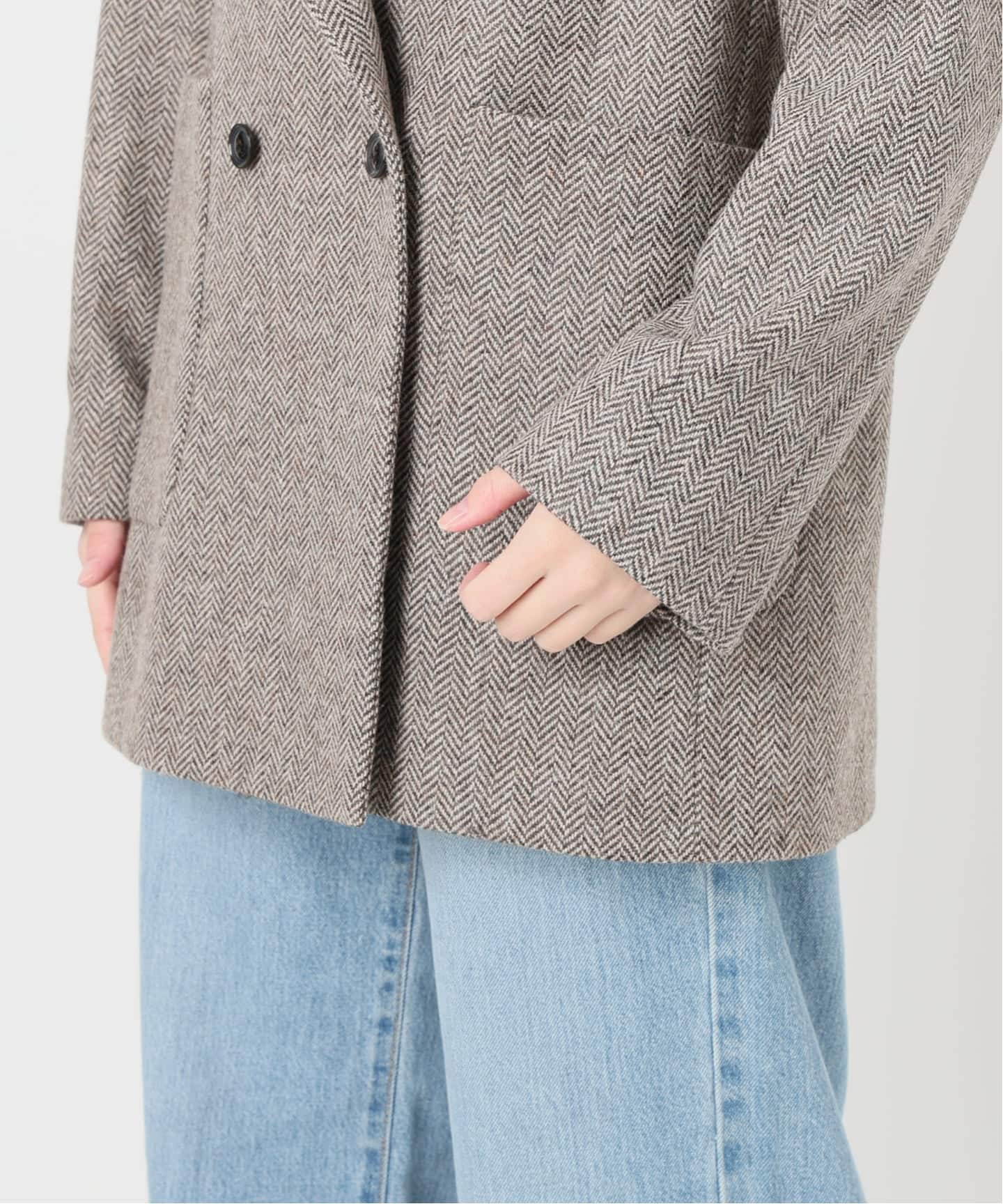 IENA LA BOUCLE ヘリンボーンジャケット（テーラードジャケット