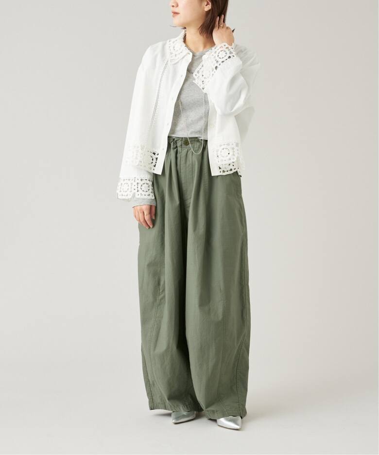 IENA LA BOUCLE エンブロイダリーレースコンビシャツ（シャツ 
