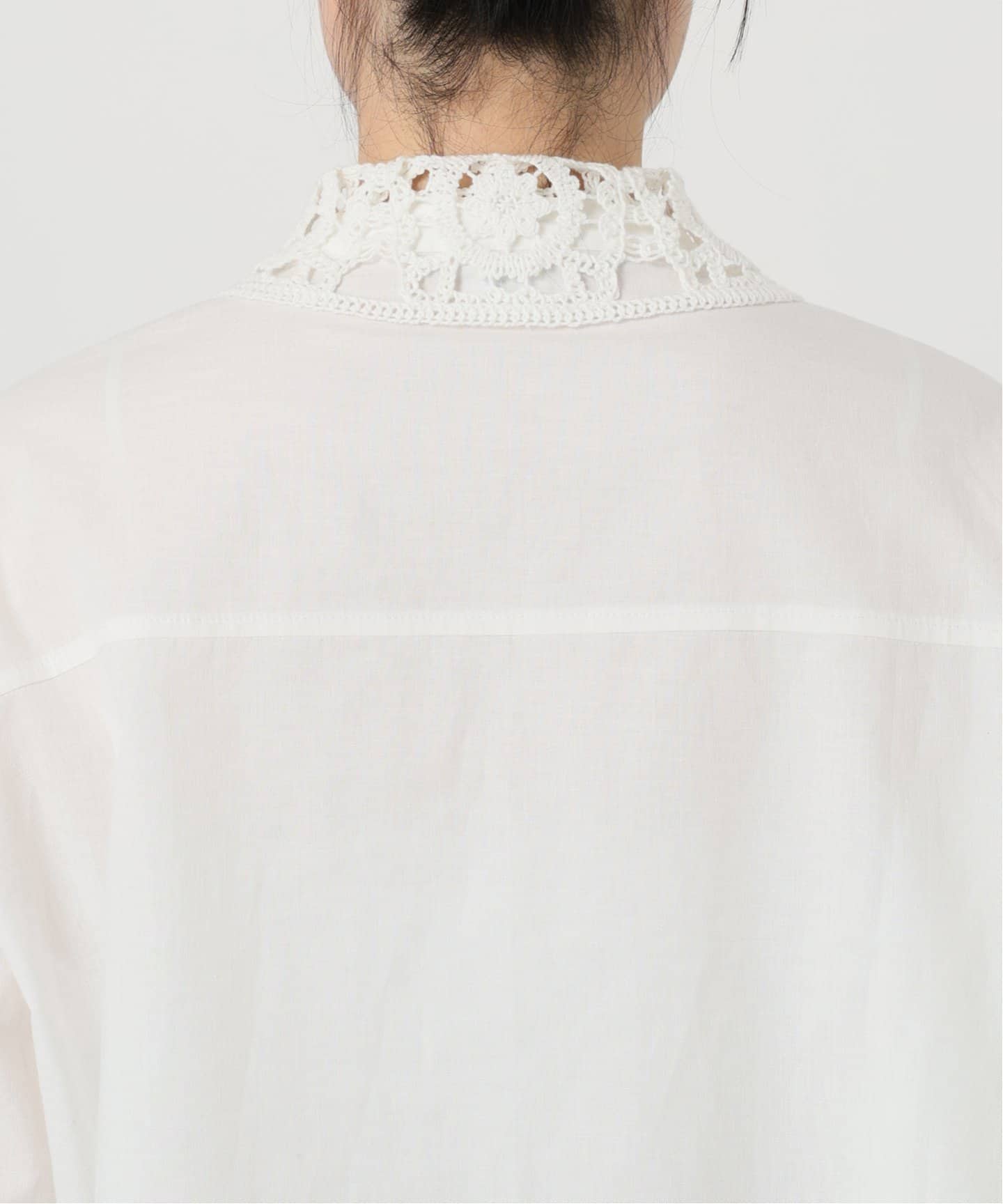 IENA LA BOUCLE エンブロイダリーレースコンビシャツ（シャツ