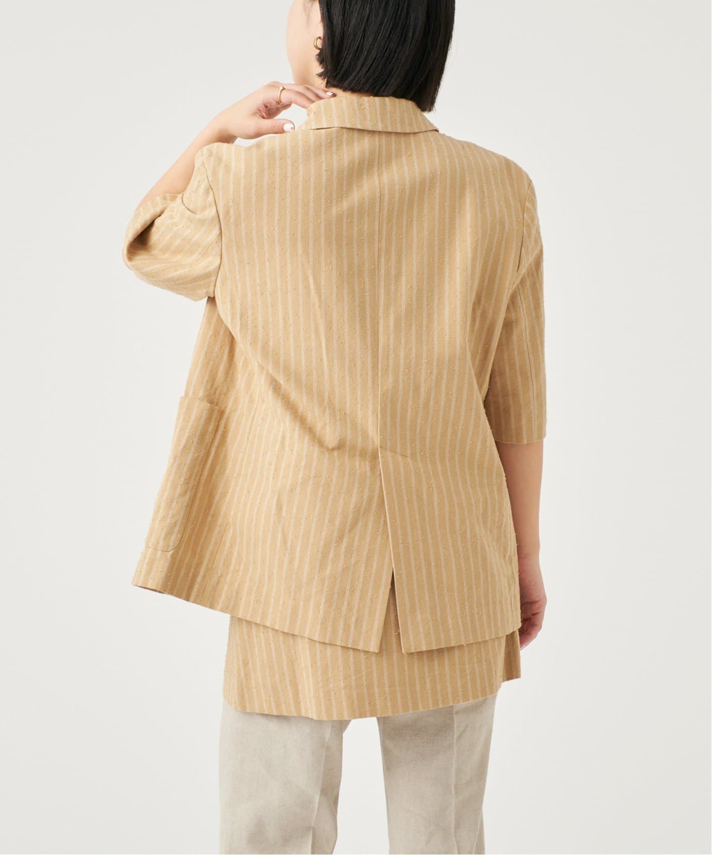 IENA LA BOUCLE カールヤーンハーフスリーブジャケット（その他