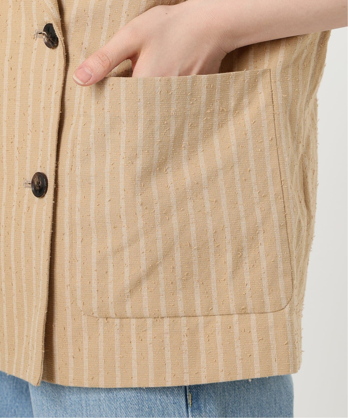 IENA LA BOUCLE カールヤーンハーフスリーブジャケット（その他
