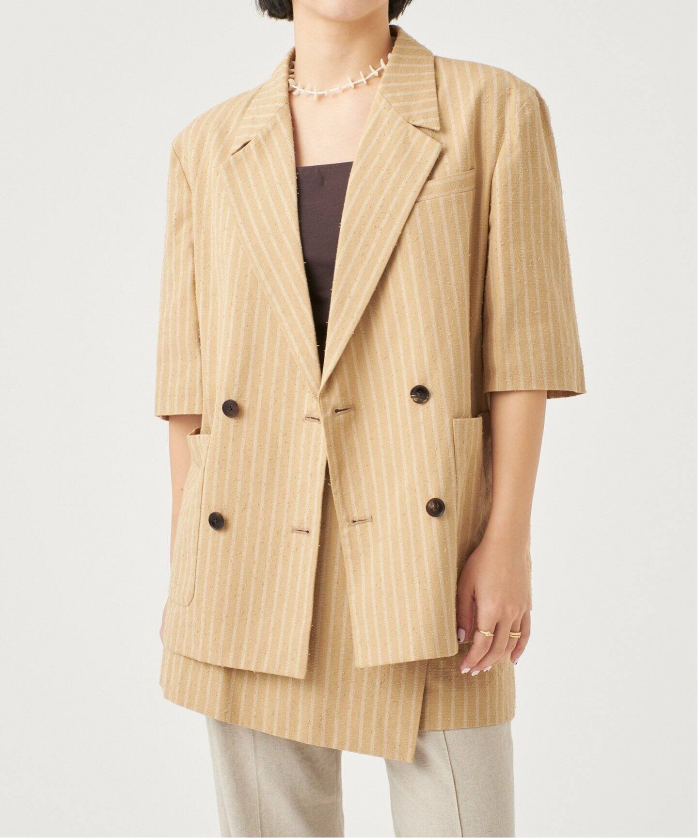 IENA LA BOUCLE カールヤーンハーフスリーブジャケット（その他 