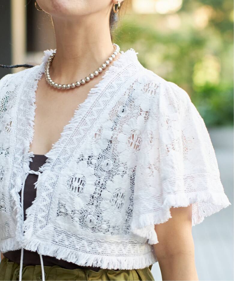IENA LA BOUCLE コットンレースショートボレロ（シャツ／ブラウス 