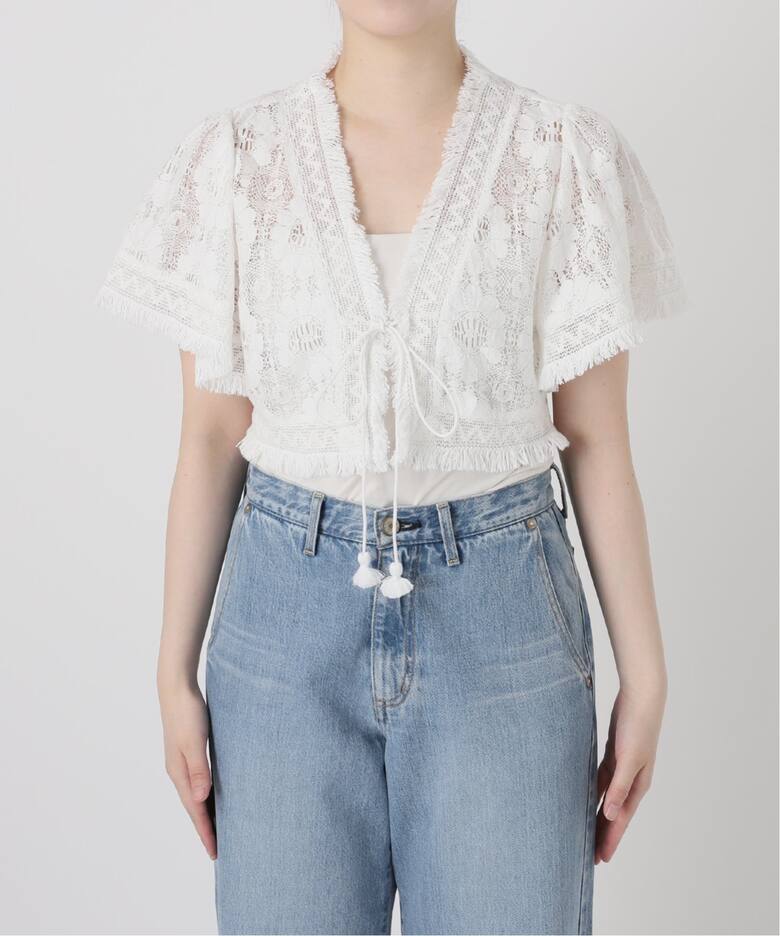IENA LA BOUCLE コットンレースショートボレロ（シャツ／ブラウス 