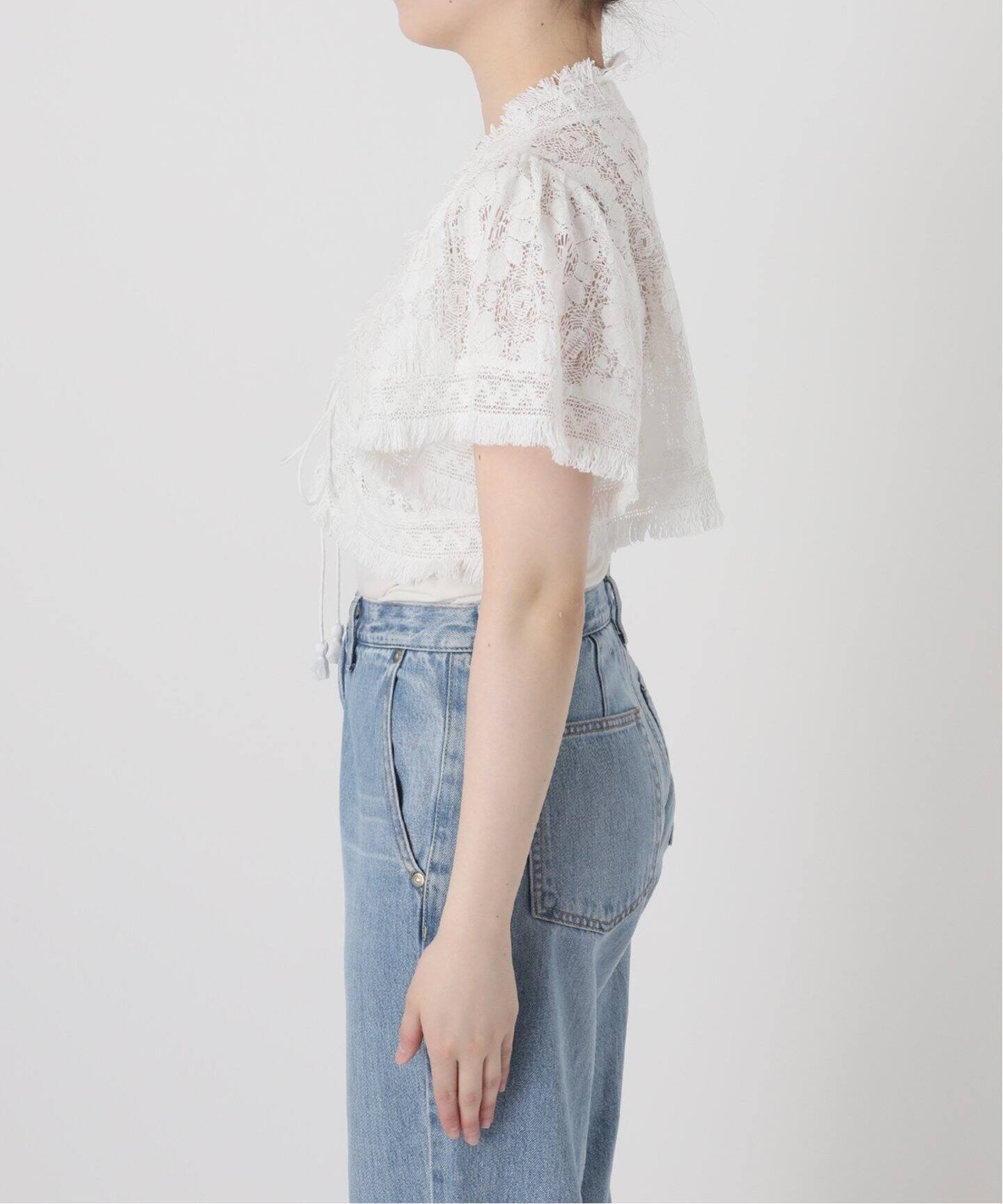 IENA LA BOUCLE コットンレースショートボレロ（シャツ／ブラウス 