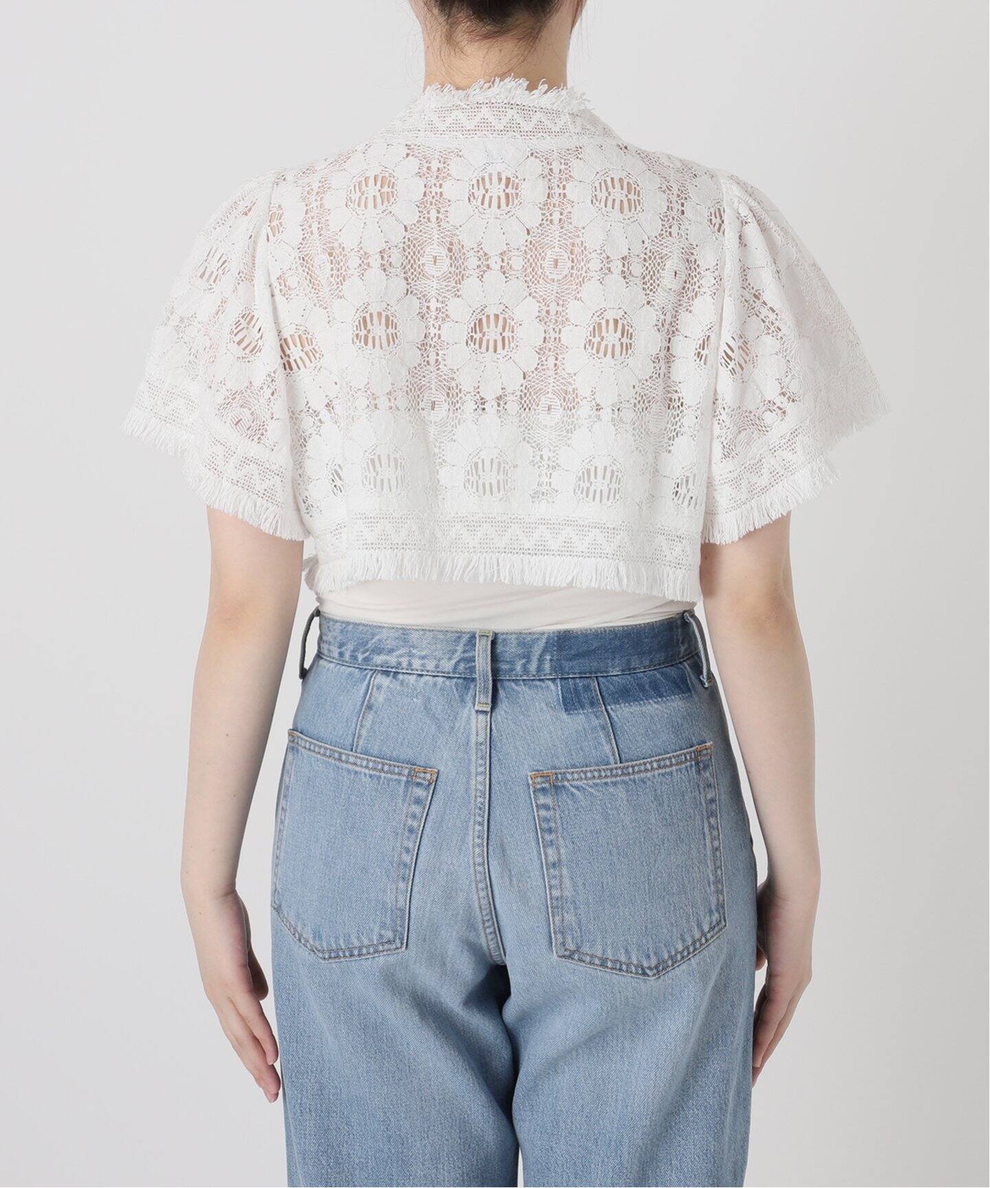 IENA LA BOUCLE コットンレースショートボレロ（シャツ／ブラウス