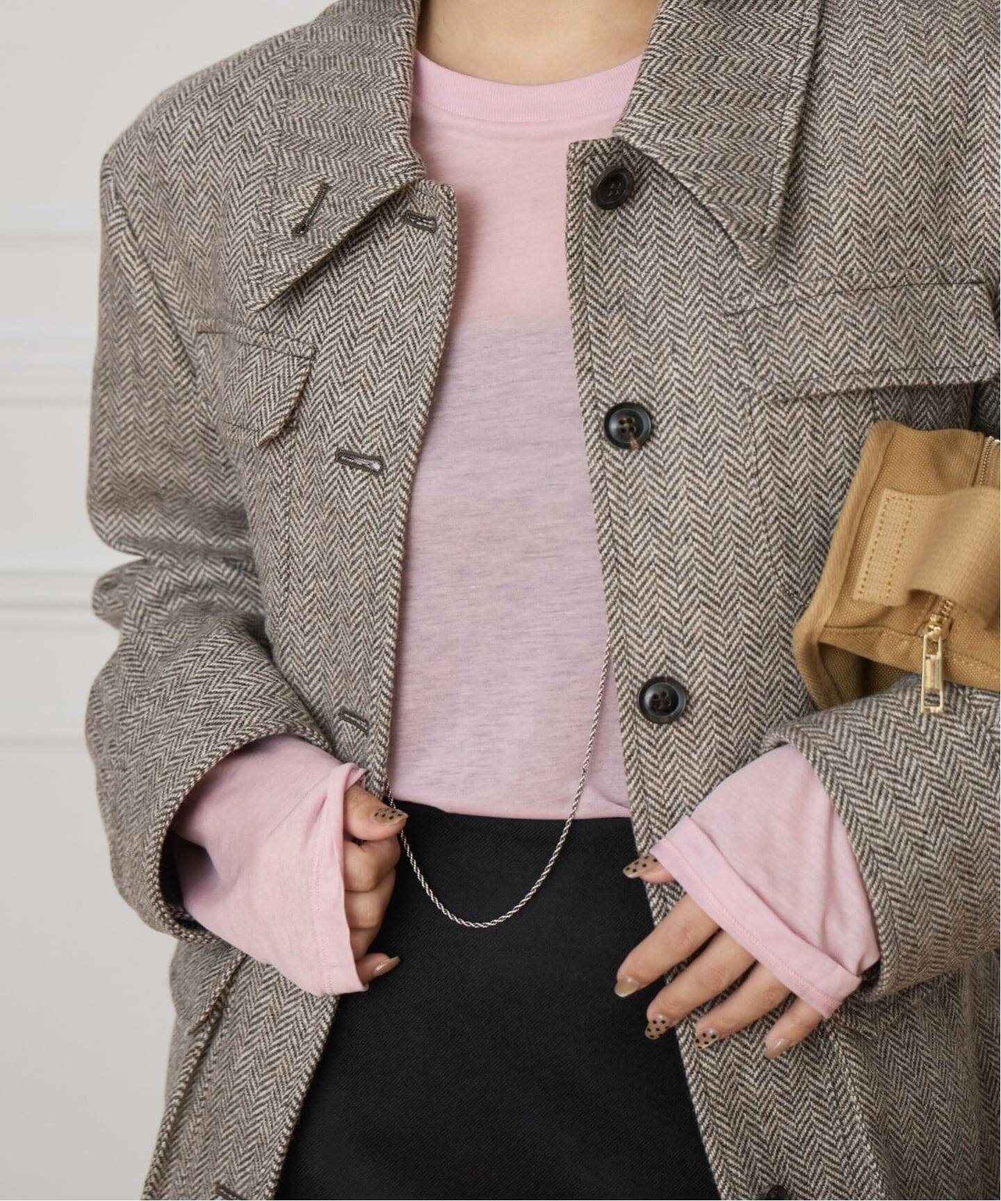 IENA LA BOUCLE ヘリンボーンサファリジャケット（その他ジャケット