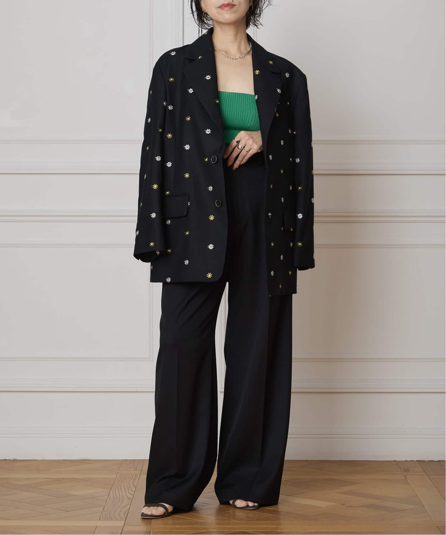 IENA LA BOUCLE ウールダブルボタンジャケット36サイズ ネイビー IENA LA BOUCLE ウールダブルボタンジャケット36サイズ ネイビー