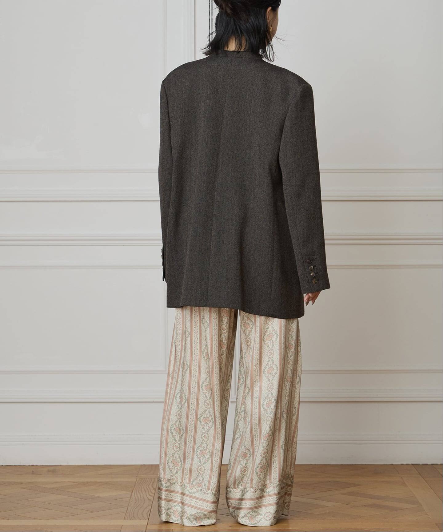 IENA イエナ Wool/Vi カラーレスジャケット IENA（イエナ）の「Wool/Vi カラーレスジャケット（ノーカラー