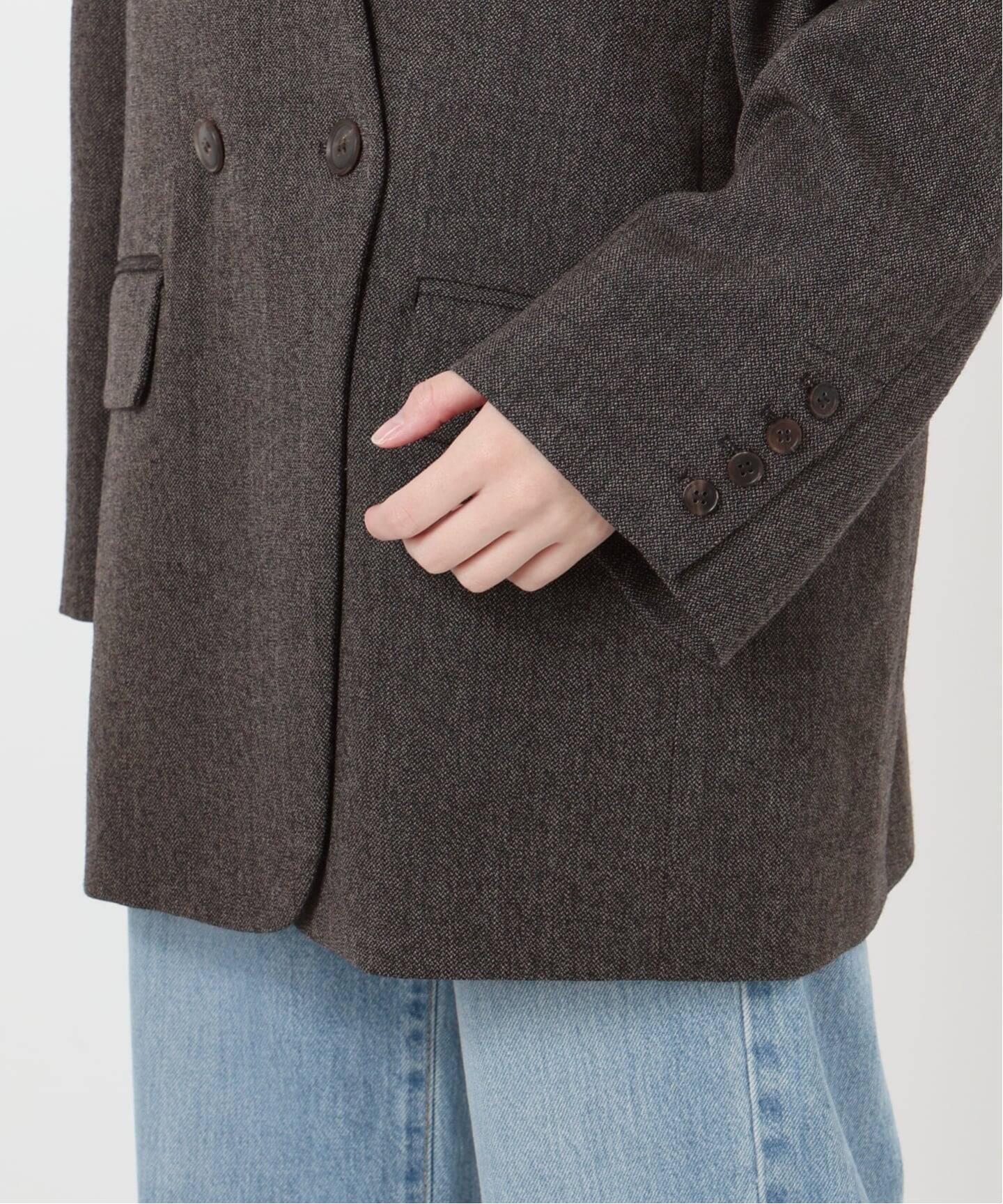 予約》IENA LA BOUCLE メランジウールカラーレスジャケット