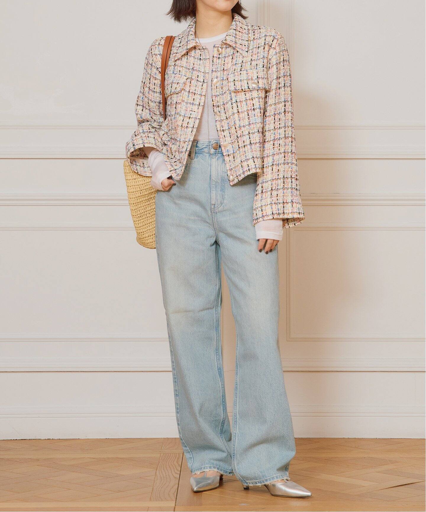 IENA LA BOUCLE ツイードクロップドジャケット（その他ジャケット  