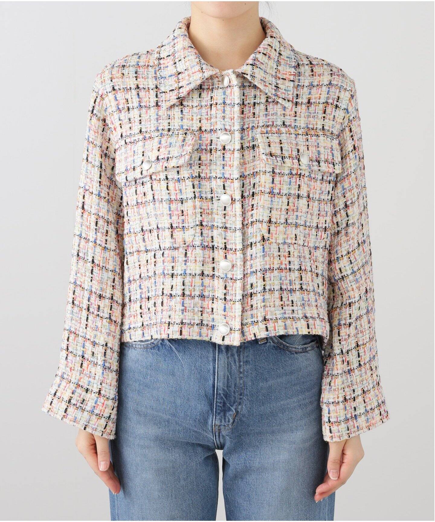 IENA LA BOUCLE ツイードクロップドジャケット（その他ジャケット  