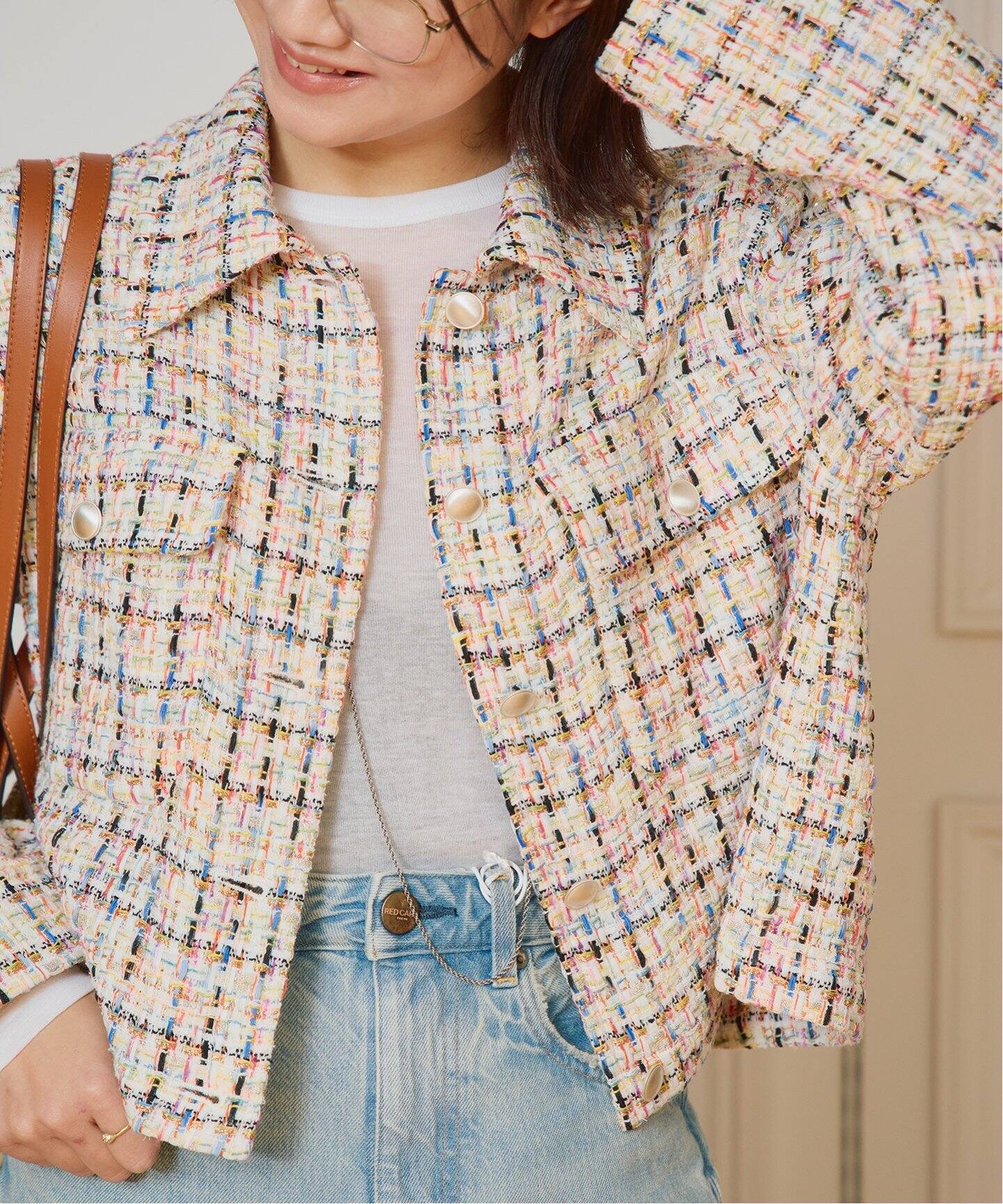 IENA LA BOUCLE ツイードクロップドジャケット（その他ジャケット  