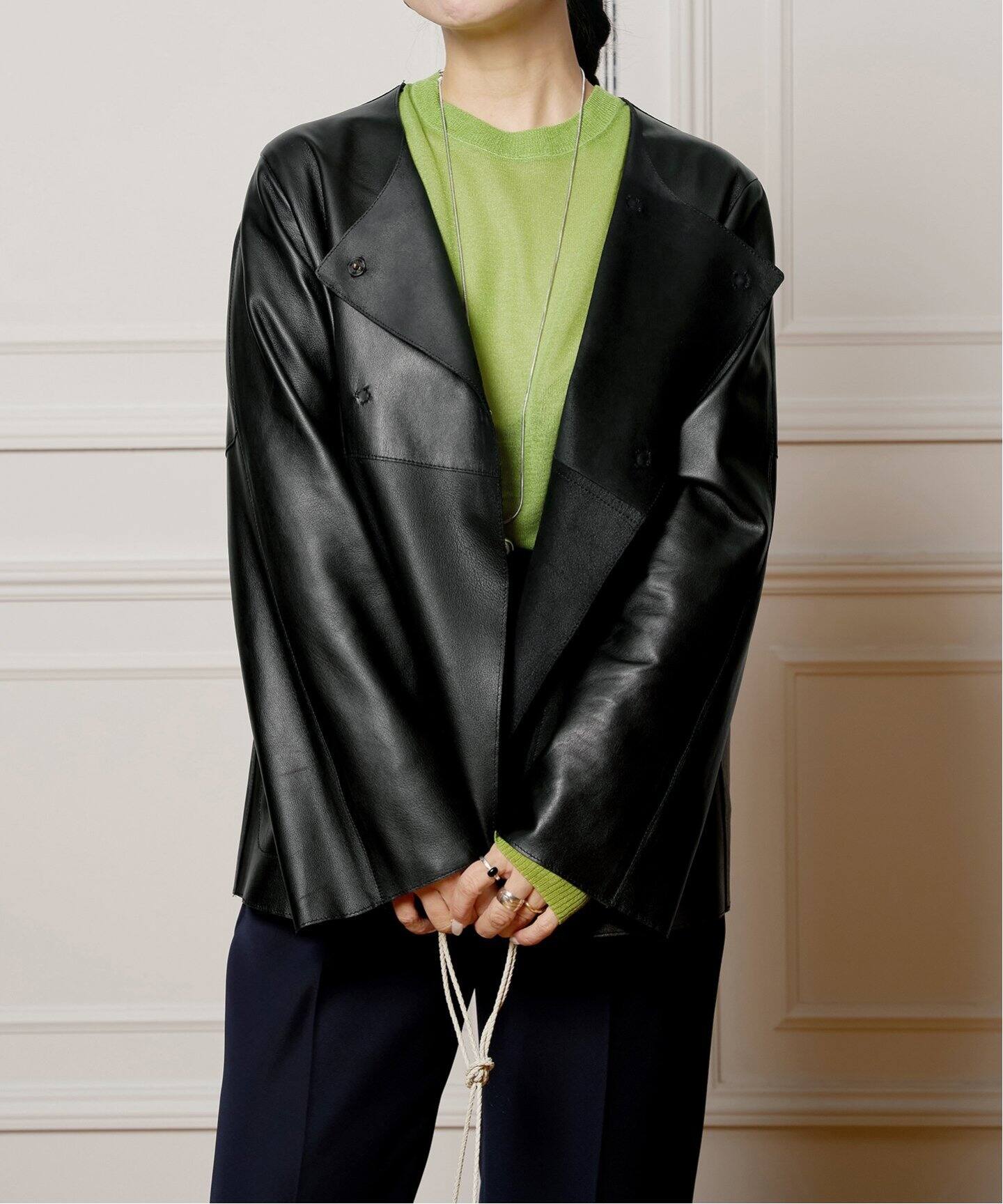 IENA LA BOUCLE SHEEPレザージャケット（ノーカラージャケット）｜IENA  