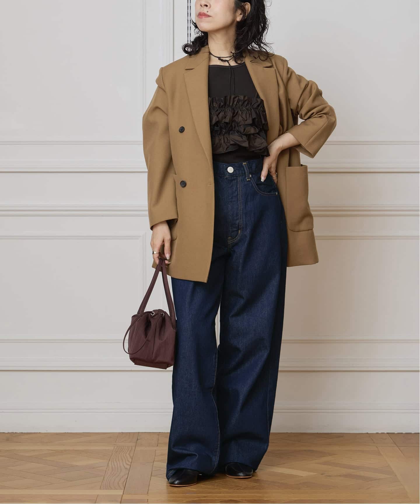 WEB限定】IENA LA BOUCLE 強撚サージテーラードジャケット