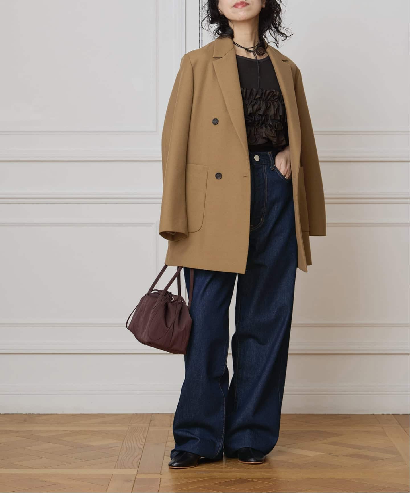 WEB限定】IENA LA BOUCLE 強撚サージテーラードジャケット（テーラード