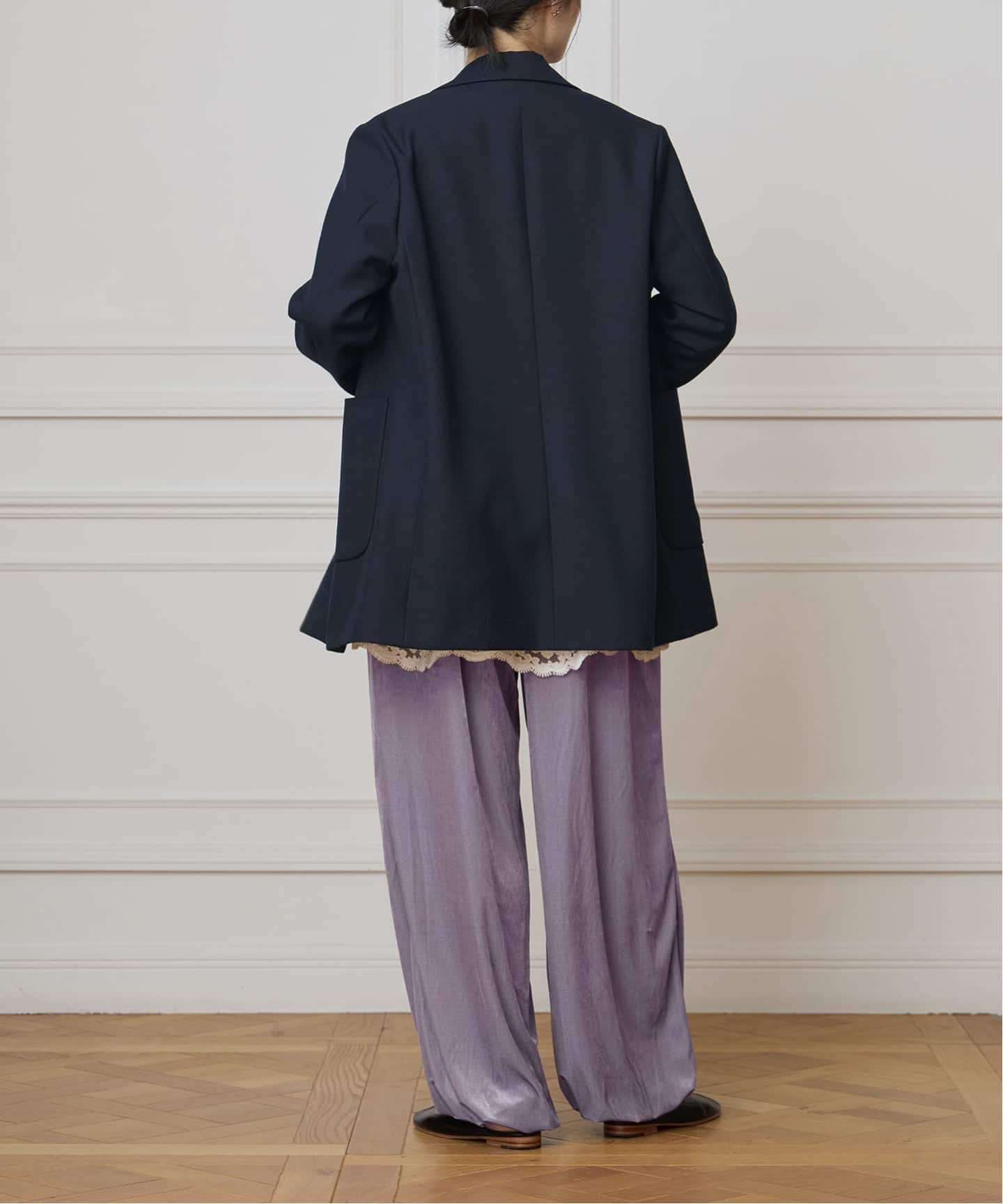 IENA LA BOUCLE ウールダブルボタンジャケット36サイズ ネイビー IENA LA BOUCLE ウールダブルボタンジャケット36サイズ ネイビー