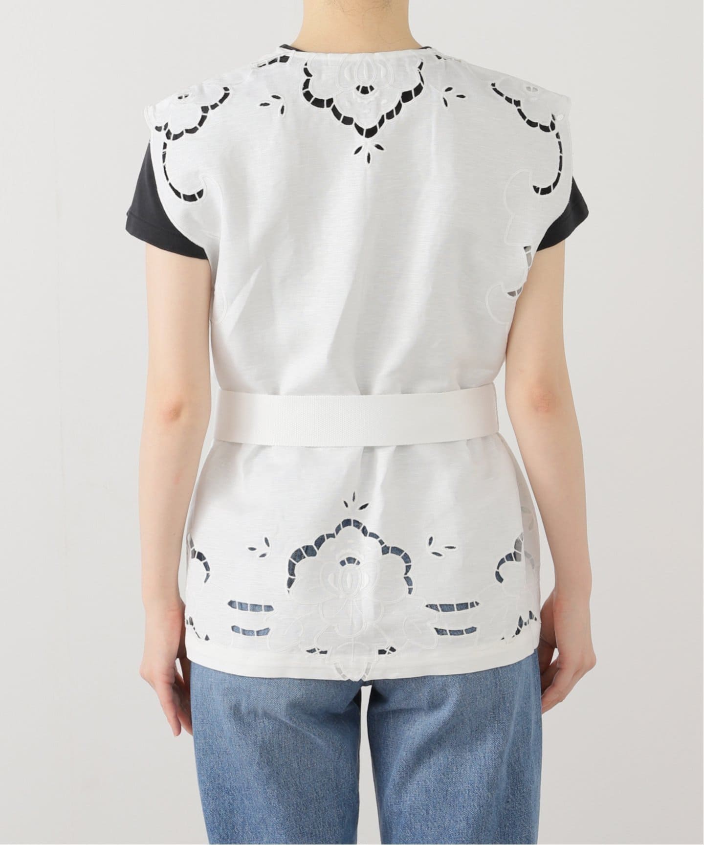 最安価格 YORK/シー NEW SEA ニューヨーク W/BELT(D1 VEST EYELET DAHLIA トップス