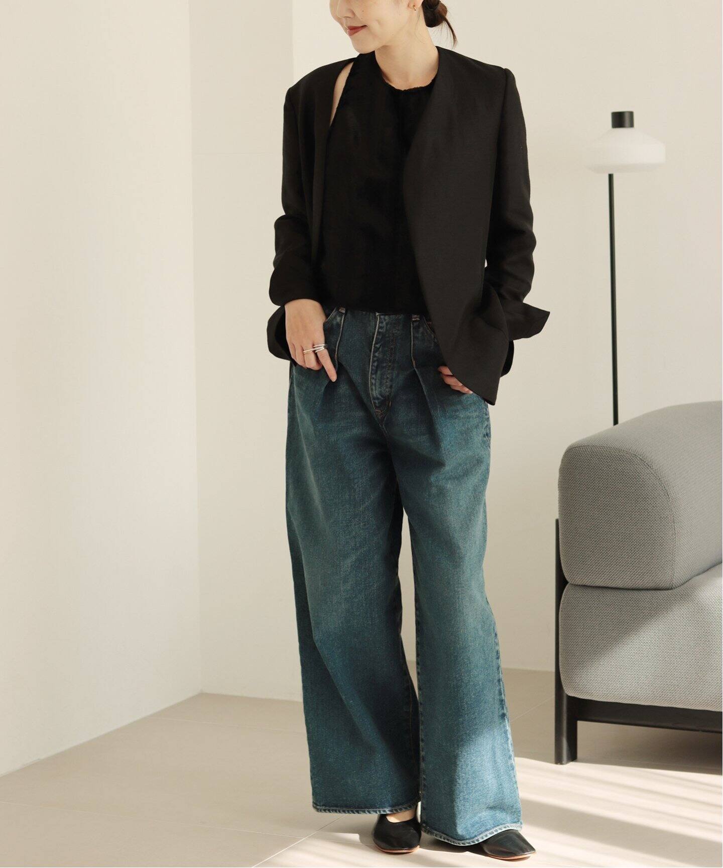 追加》Shantung ジャケット（ノーカラージャケット）｜Plage