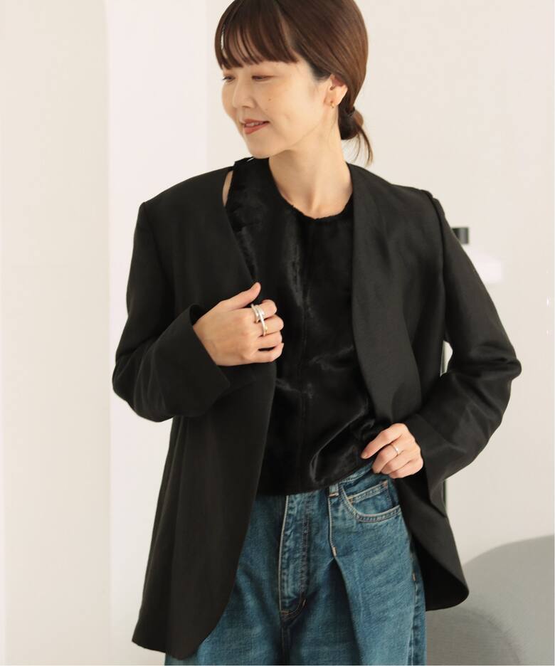 追加》Shantung ジャケット（ノーカラージャケット）｜Plage  