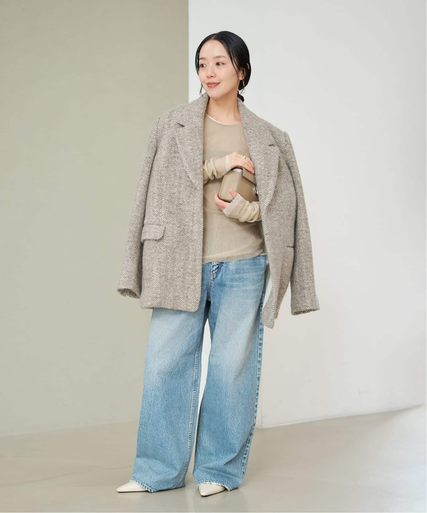 R'IAM-PLAGE ヘリンボーンジャケット R'IAM ヘリンボンコートジャケット（テーラードジャケット）｜Plage