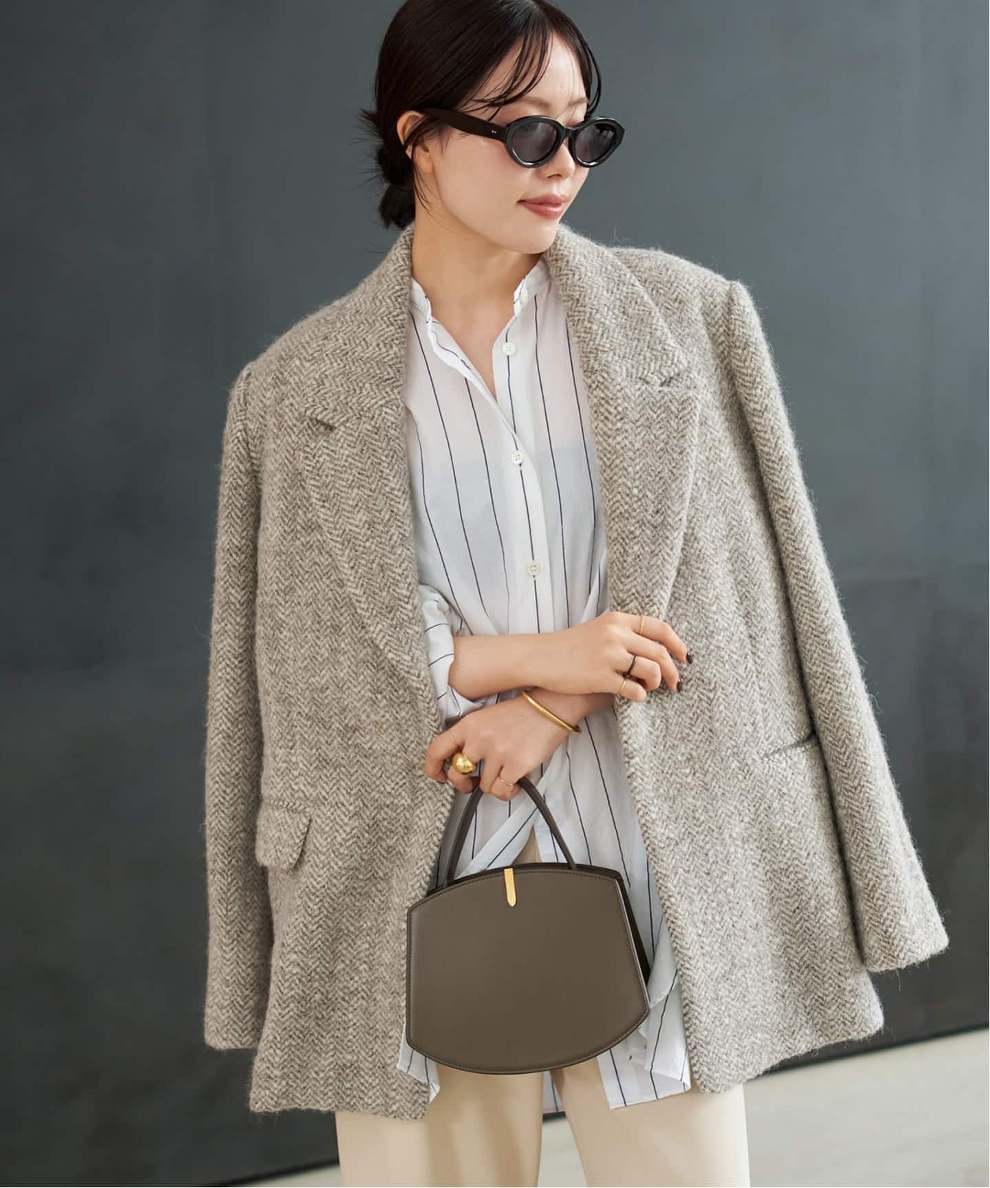 予約》R'IAM ヘリンボンコートジャケット（テーラードジャケット