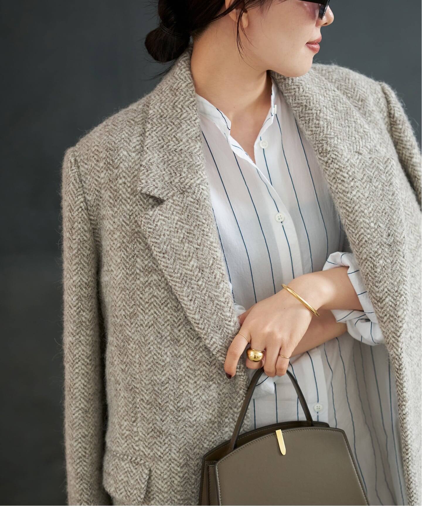 R'IAM-PLAGE ヘリンボーンジャケット セール】R'IAM ヘリンボンコートジャケット（テーラードジャケット