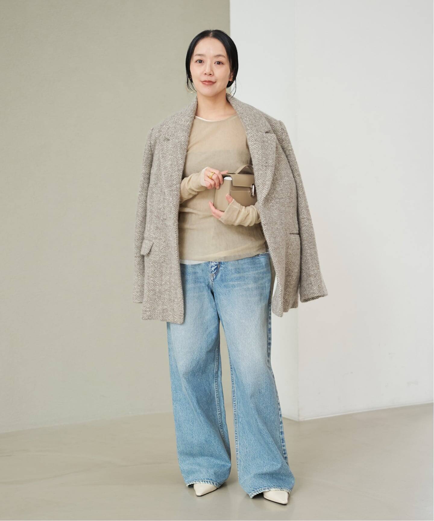 R'IAM-PLAGE ヘリンボーンジャケット 予約》R'IAM ヘリンボンコートジャケット（テーラードジャケット