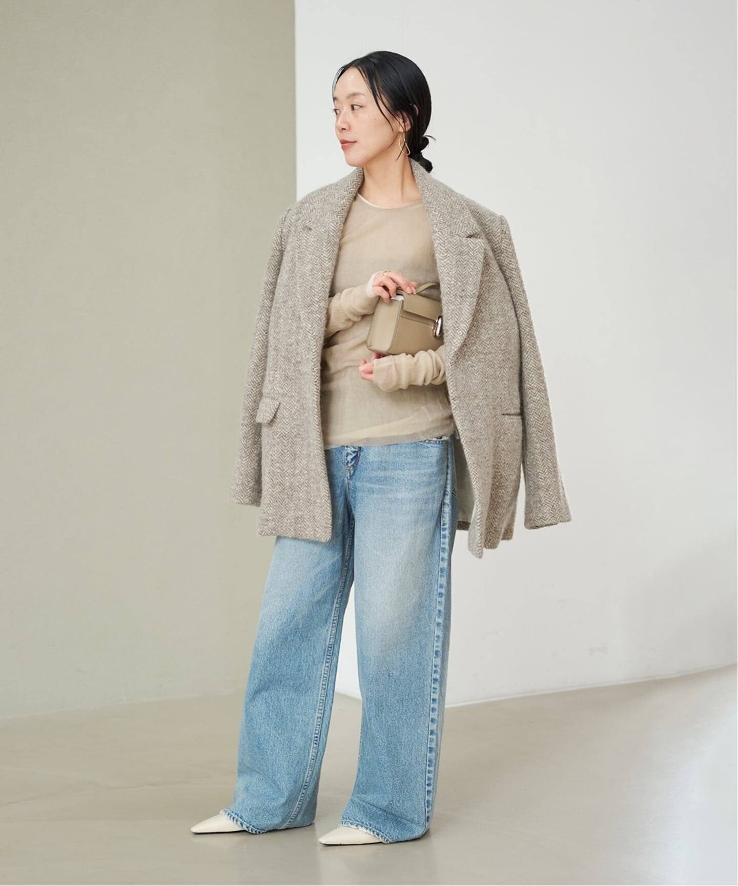 R'IAM-PLAGE ヘリンボーンジャケット 予約》R'IAM ヘリンボンコートジャケット（テーラードジャケット