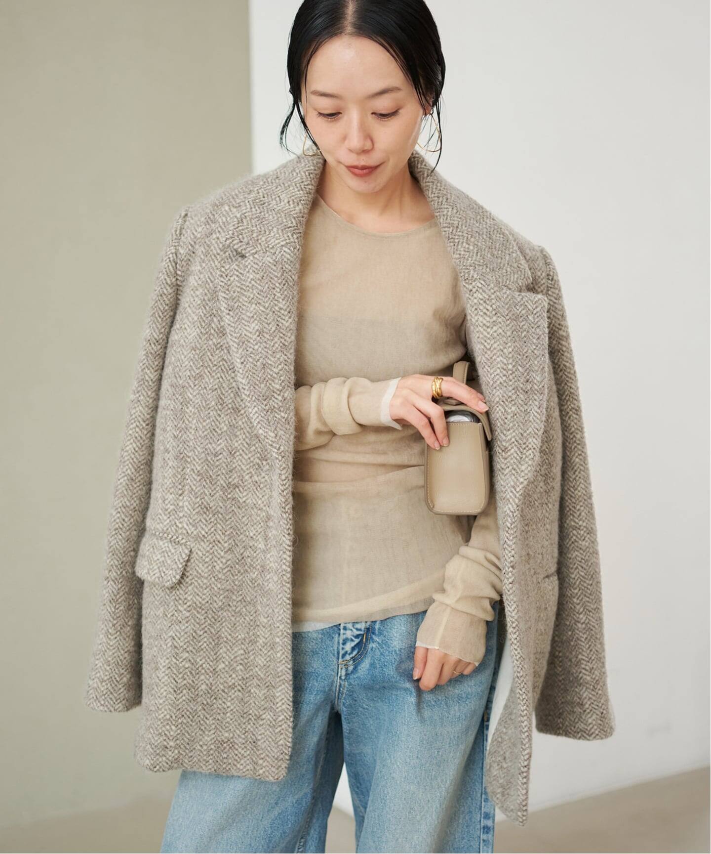 R'IAM-PLAGE ヘリンボーンジャケット R'IAM ヘリンボンコートジャケット（テーラードジャケット）｜Plage