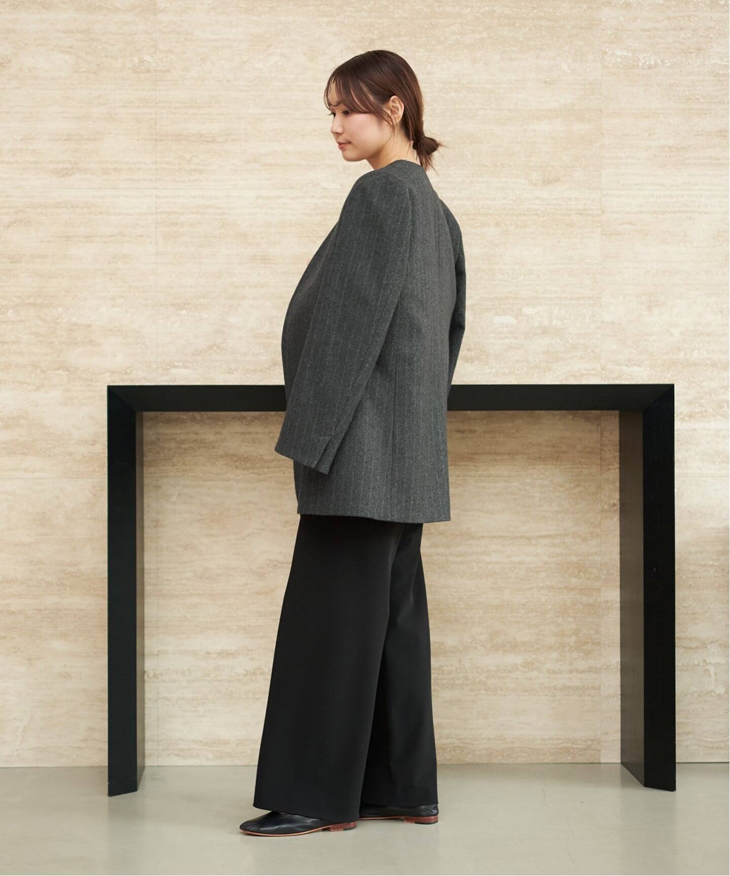 R'IAM メルトンストライプ ジャケット（ノーカラージャケット）｜Plage